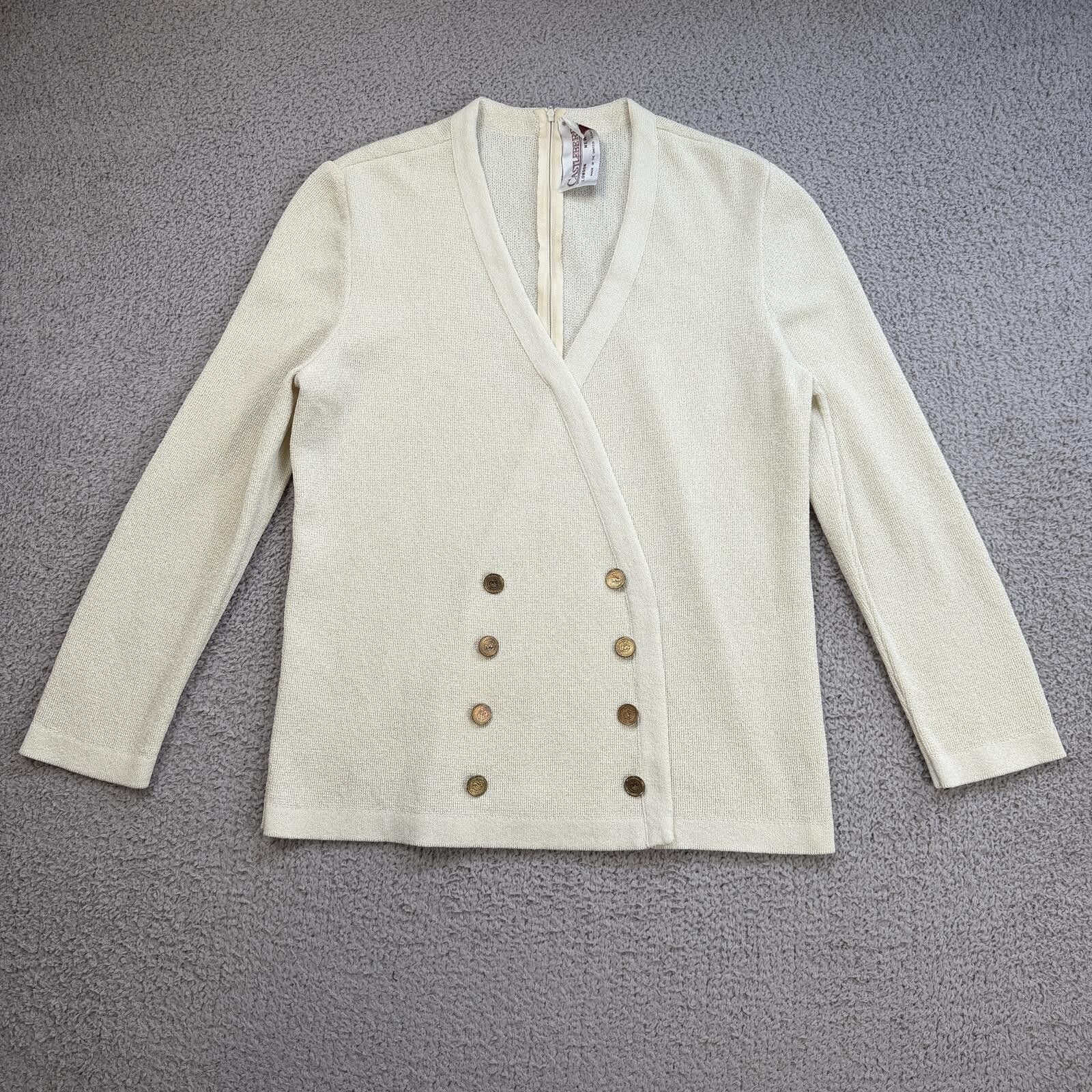 Other Vintage 90s Castlebury Knit Blazer Women S Cardigan Jacket Size S / US 4 / IT 40 - 1 Thumbnail