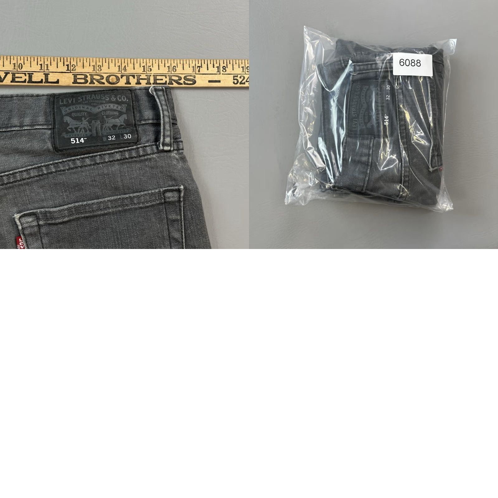 Levi's Levi's 514 Jeans Mens 32x28 Charcoal Wash Denim Straight Fit Stretch Casual Jeans Size US 32 / EU 48 - 9 Thumbnail