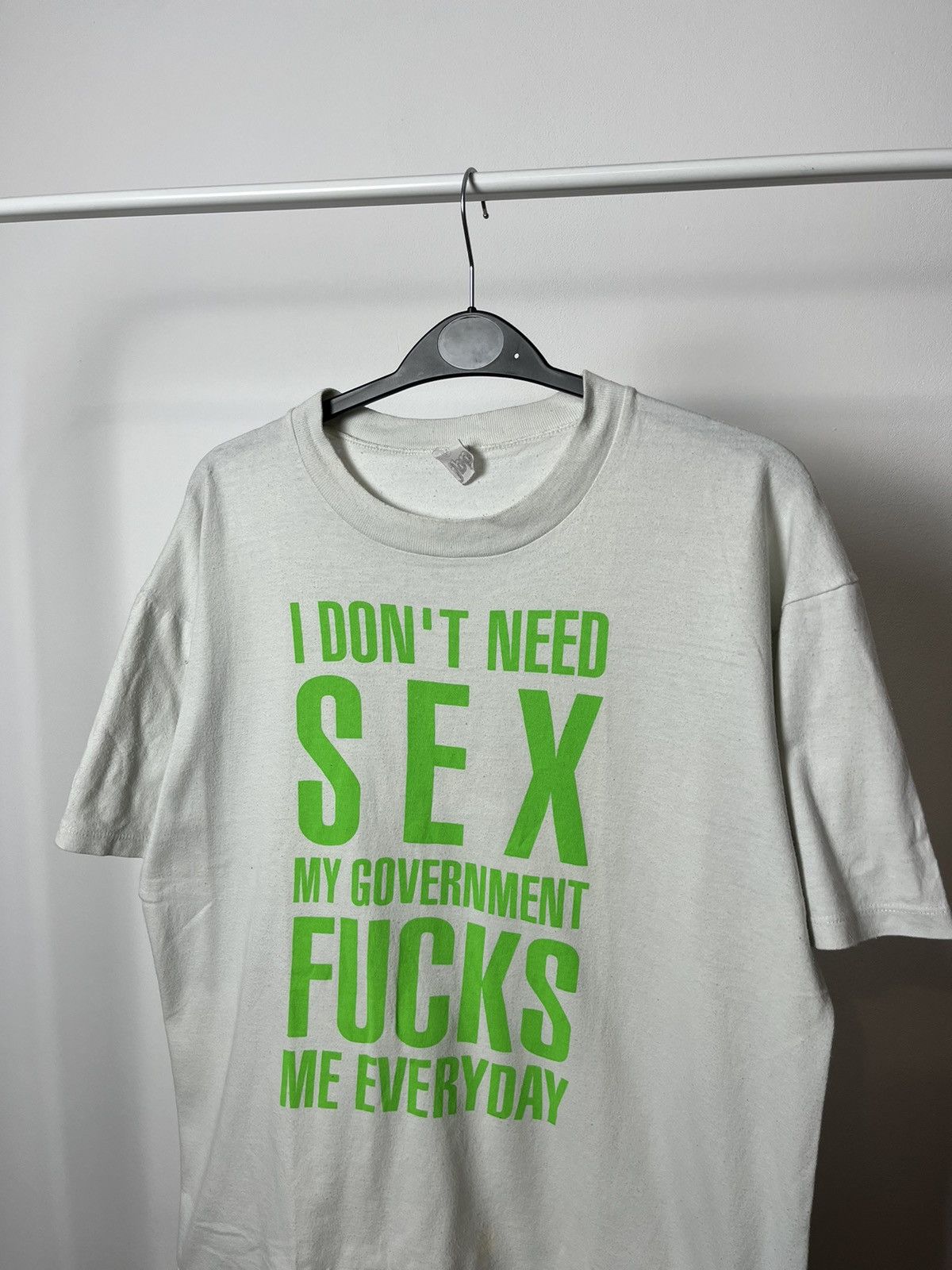 Fuck Art, Make Tees 90s I Dont Need Sex The Government Fucks Me Tee USA Style Size US M / EU 48-50 / 2 - 2 Thumbnail