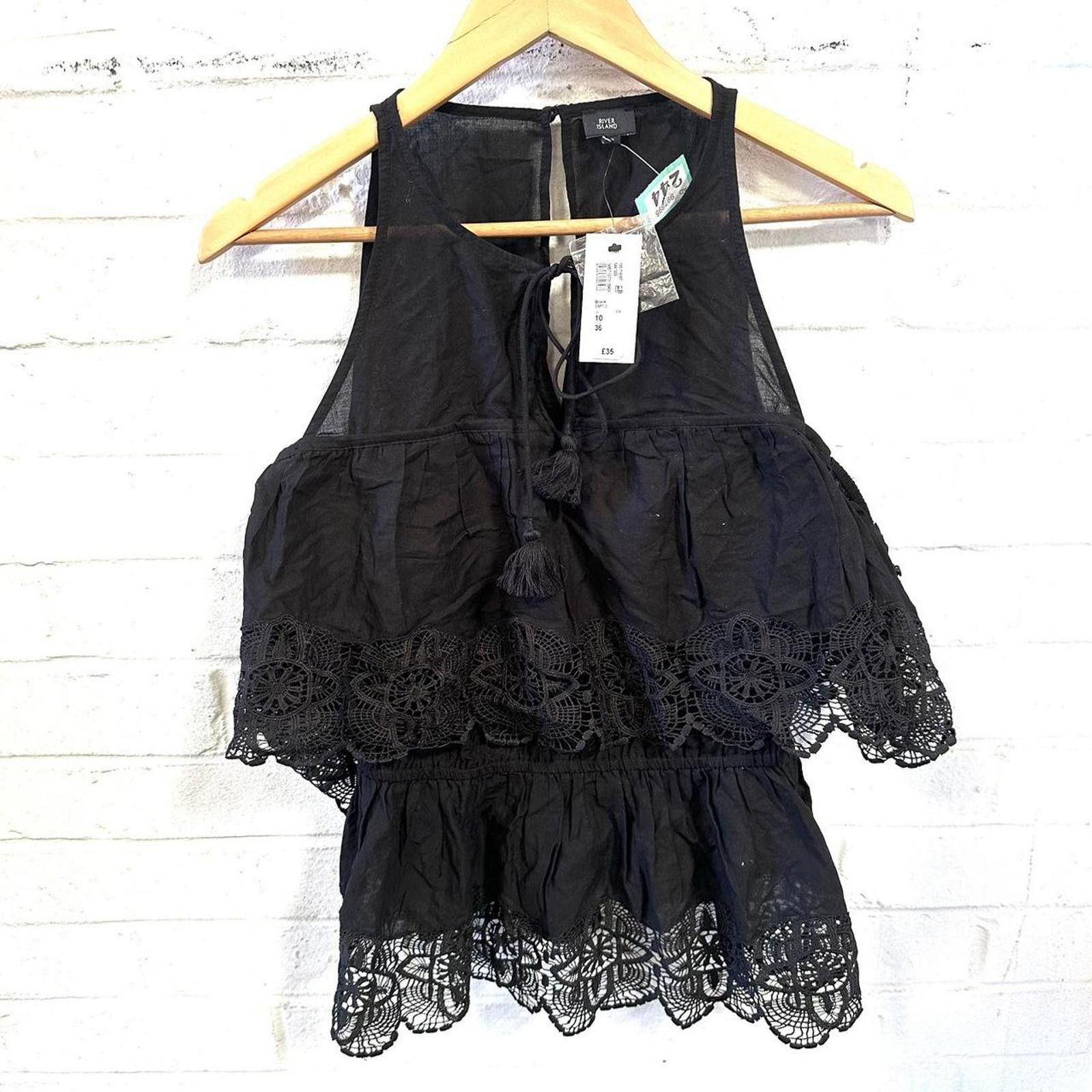 River Island River Island Women's Black Crop-top Size M / US 6-8 / IT 42-44 - 1 Thumbnail