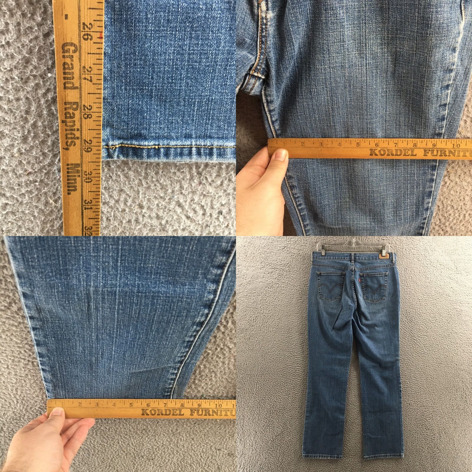 Levi's Levi's 505 Jeans Womens 12 Medium Straight Blue Denim Mid Rise Classic Jeans Size 34" / US 12 / IT 48 - 8 Thumbnail