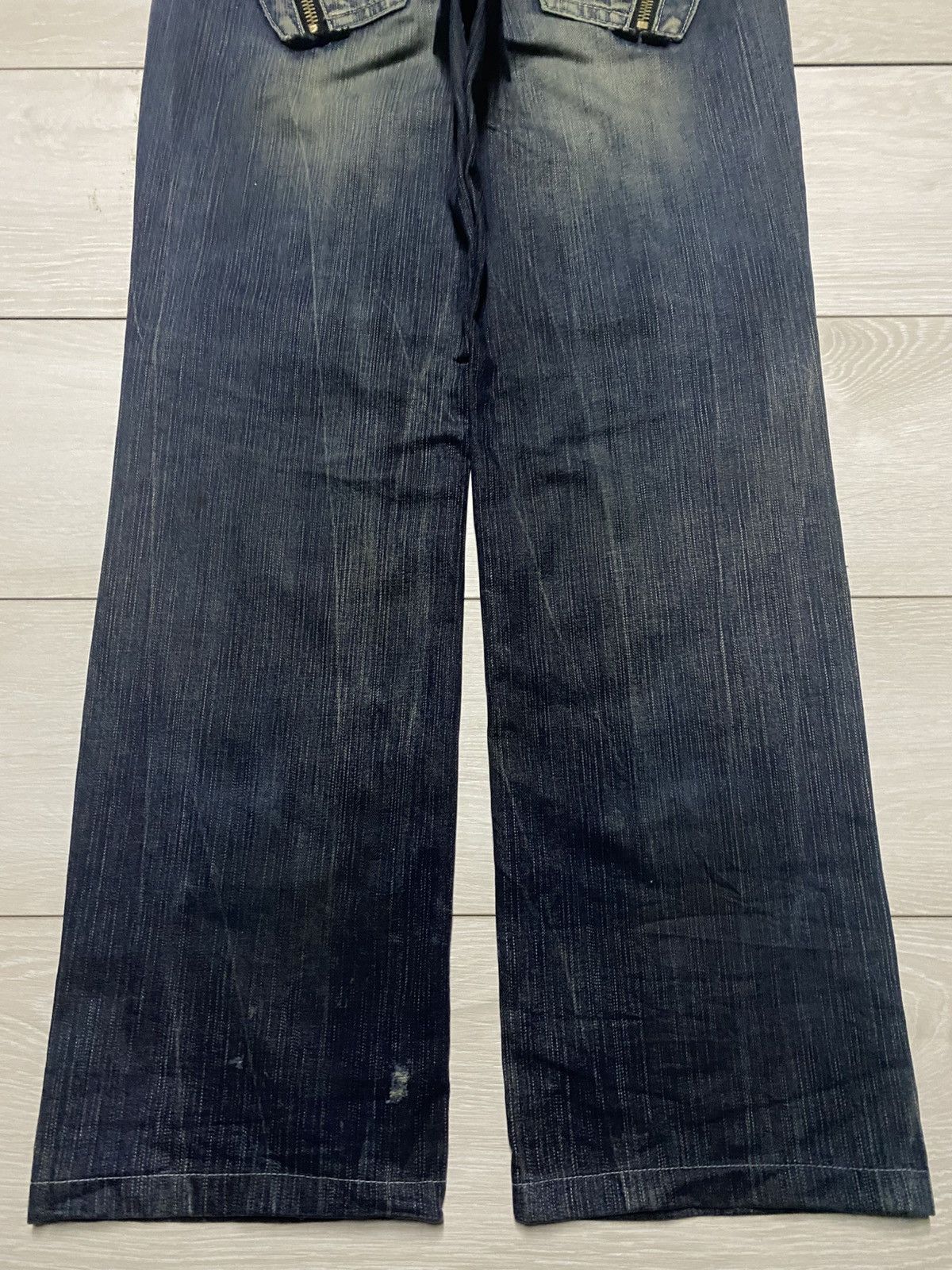 Tornado Mart Japan Brand Riobera Embroidered Karakuri Logo Baggy Jeans Size US 33 - 6 Thumbnail