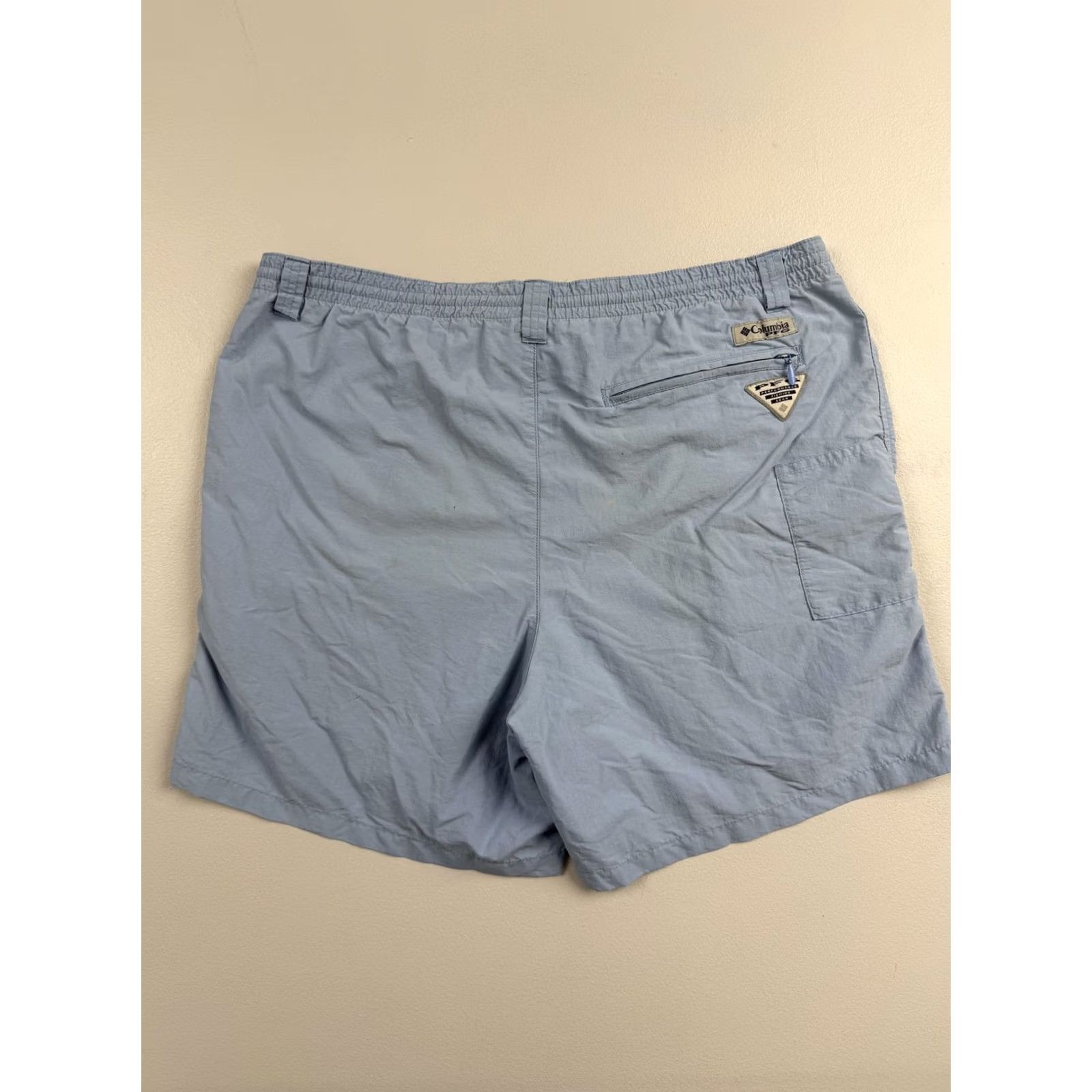 Vintage Columbia Mens S Shorts Blue Nylon Elastic Waist 5 Inseam Lightweight Casual Cargo Microfiber Quick Dry PFG Size US 29 - 2 Thumbnail