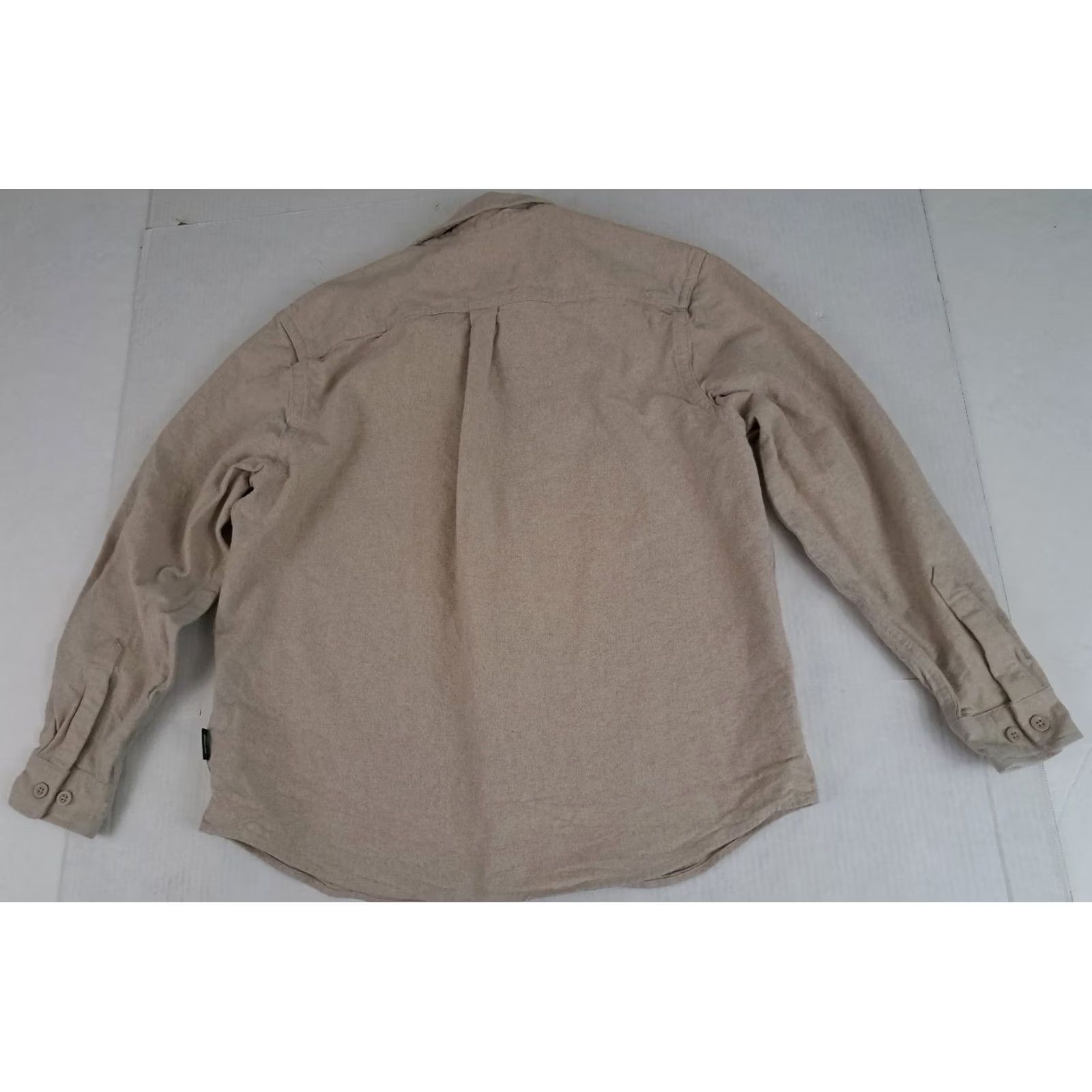 Vintage VINTAGE Woolrich Shirt L Beige Green Label Full Button Cotton size Size US L / EU 52-54 / 3 - 6 Thumbnail