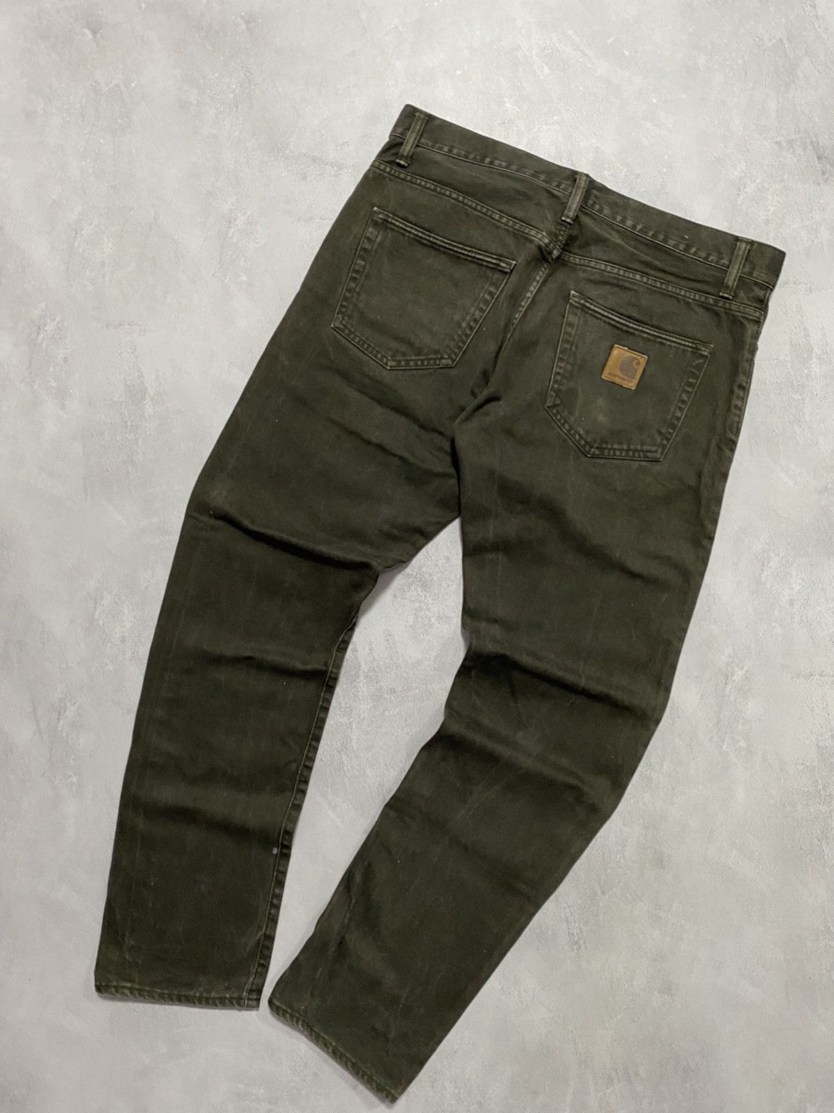 Carhartt × Vintage Vintage Denim Pants Carhartt Khaki Leather Patch Workwear Size US 34 / EU 50 - 1 Thumbnail