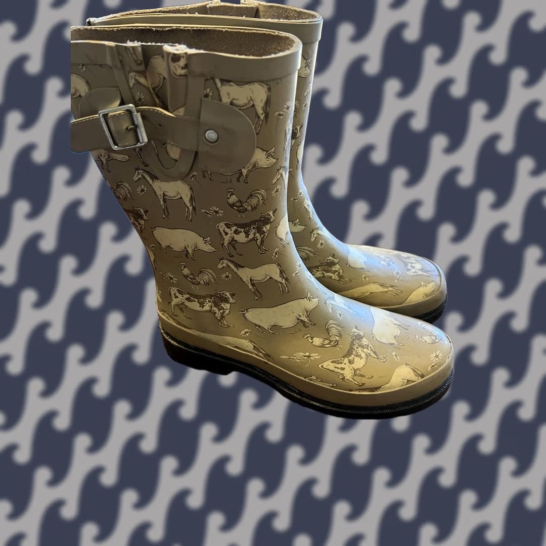 Vintage VINTAGE? No. Western Chief Women’s Farm Animal Themed Rain Boots Size 6 Size US 6 / IT 36 - 1 Thumbnail