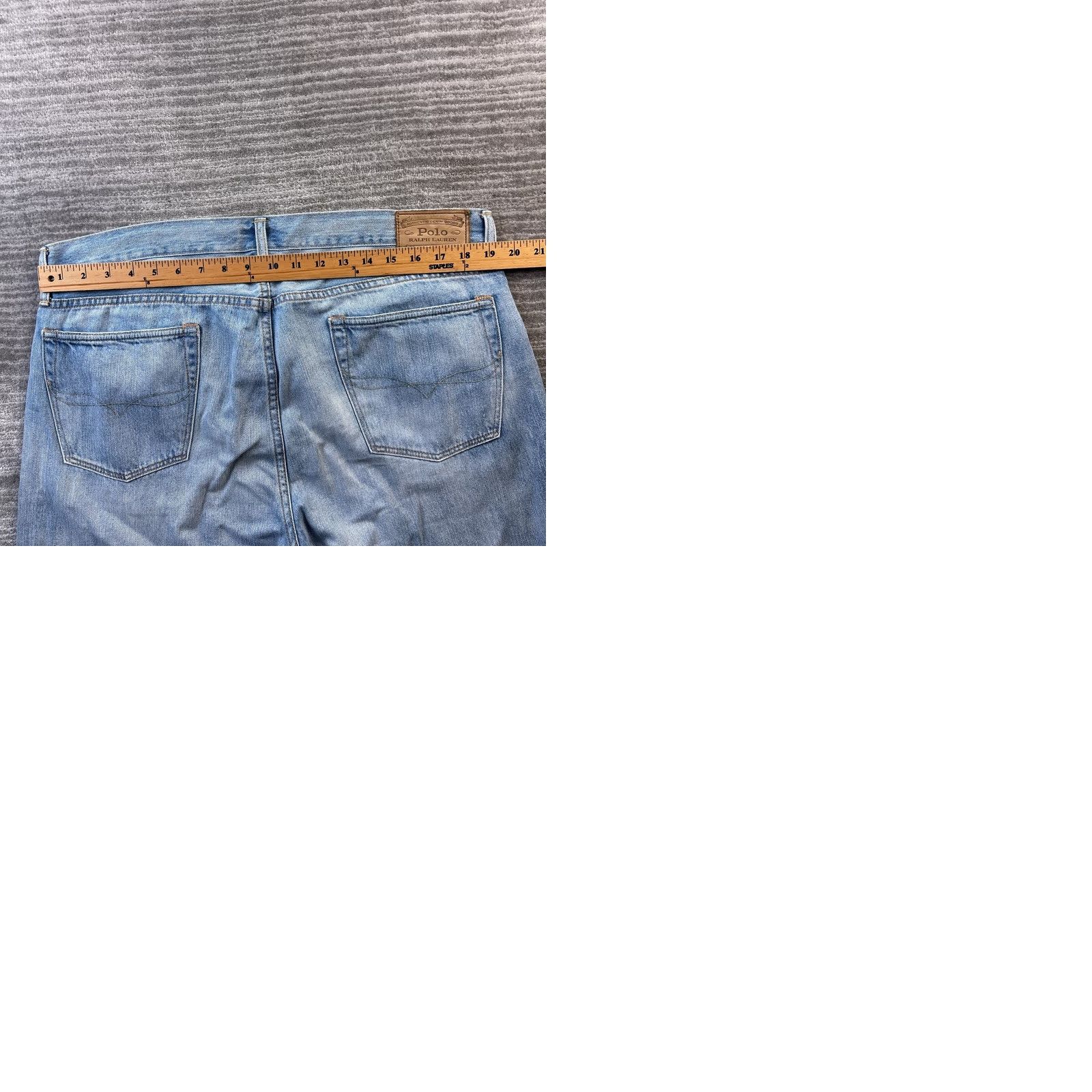 Polo Ralph Lauren Polo Ralph Lauren Jeans Mens 36x30 Blue Denim Varick Patchwork Button Fly Slim Straight Size US M / EU 48-50 / 2 - 10 Thumbnail