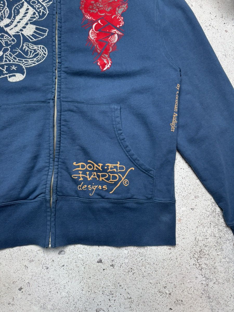 Christian Audigier × Ed Hardy × Vintage Vintage Ed Hardy Big Logo Chrome Hearts Style Zip Hoodie Size US XL / EU 56 / 4 - 5 Thumbnail