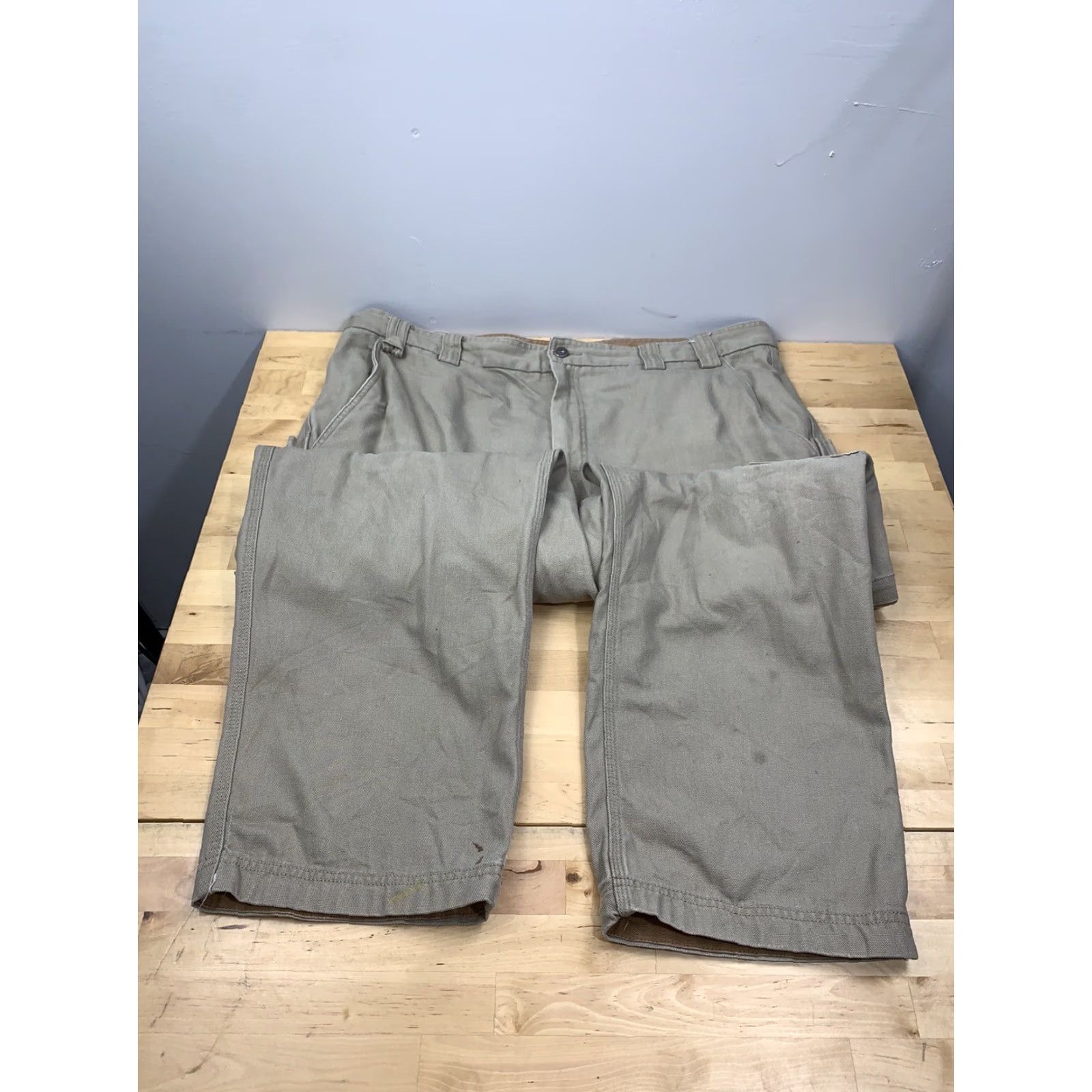 CO Duluth Cargo Jeans Beige 42x30 Regular Straight Mens Cotton Canvas 6446 Size US 42 / EU 58 - 2 Thumbnail