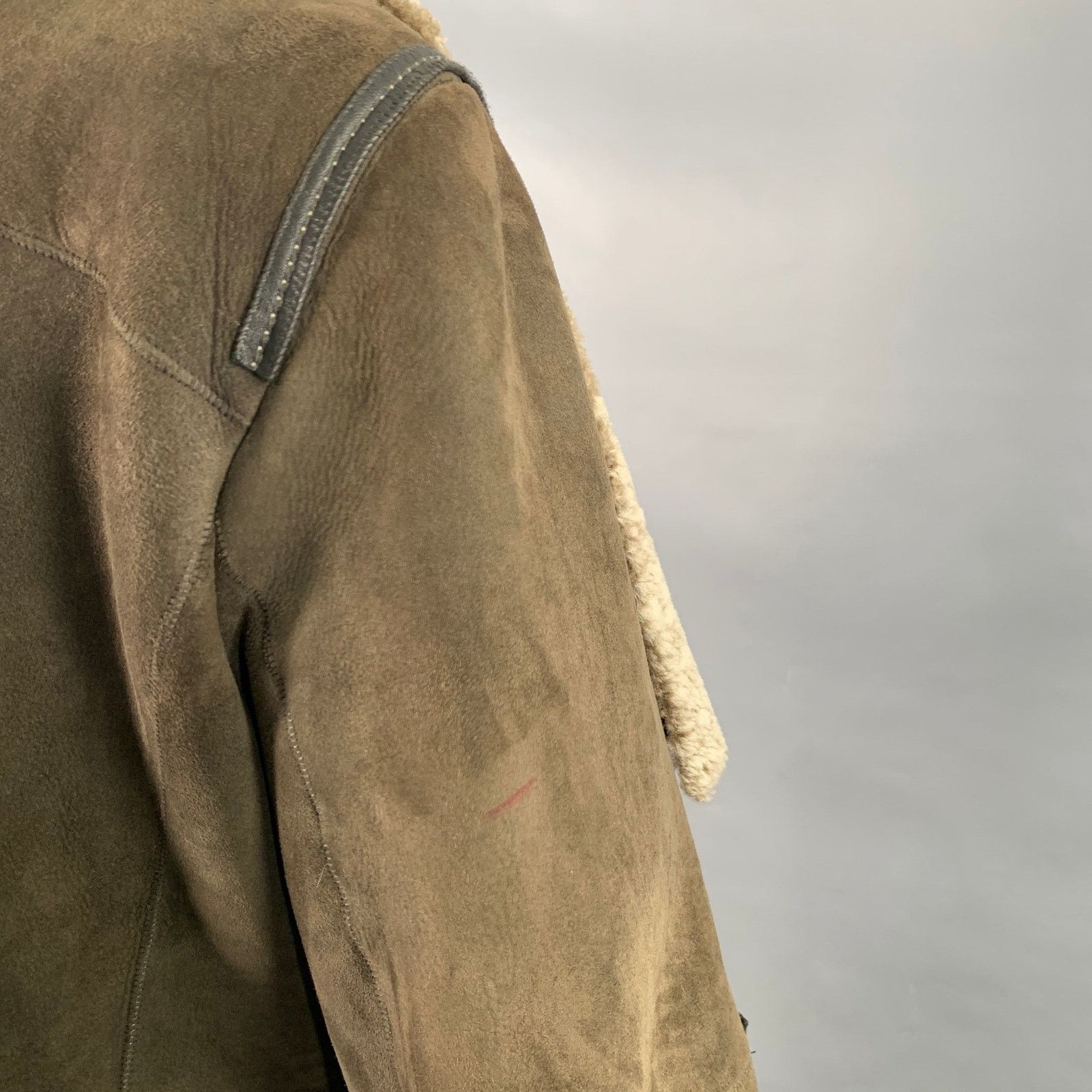 Gerard Darel GERARD DAREL Grey Taupe Sheepskin Shearling Double Zipper Size XS / US 0-2 / IT 36-38 - 5 Thumbnail