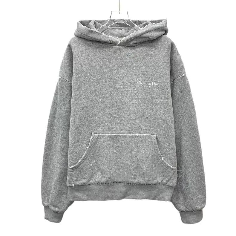 Dior Dior Gray logo letter old destruction design cotton hooded Size US S / EU 44-46 / 1 - 1 Thumbnail