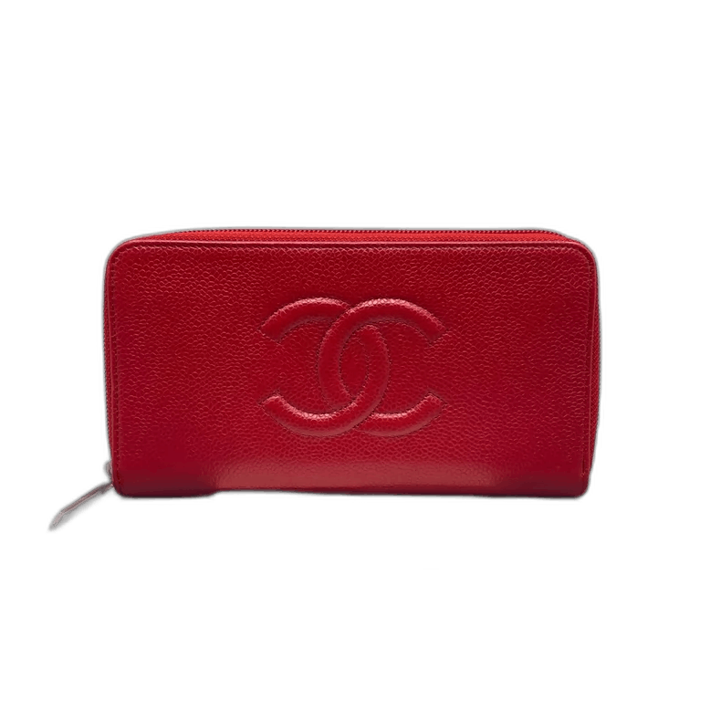 Chanel Chanel Long Wallet in Red Grain Leather -2505 Size ONE SIZE - 1 Thumbnail