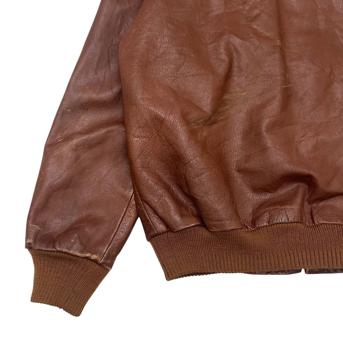 Genuine Leather Vintage Free Time Leather Bomber Jacket Size US S / EU 44-46 / 1 - 14 Thumbnail