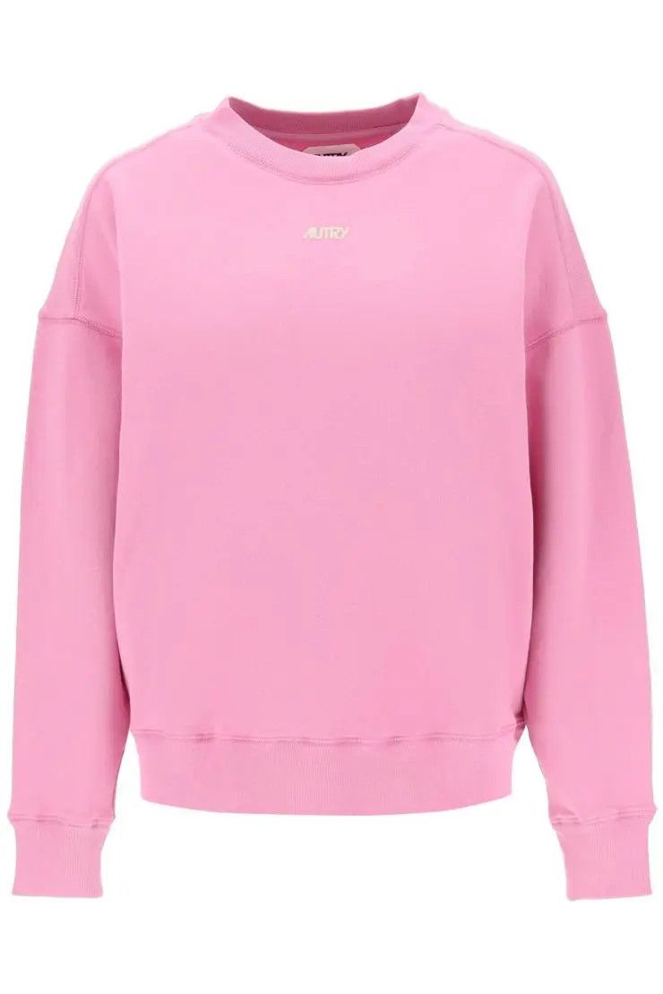 image of Autry O1S22I1N0324 Crew-Neck Sweatshirt In Pink, Women's (Size Large)