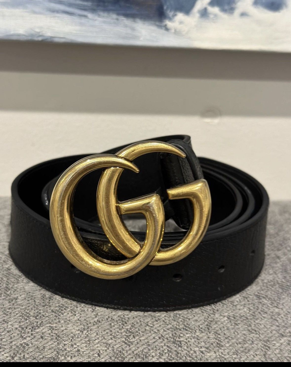 Gucci Gucci belt gold large logo | Grailed