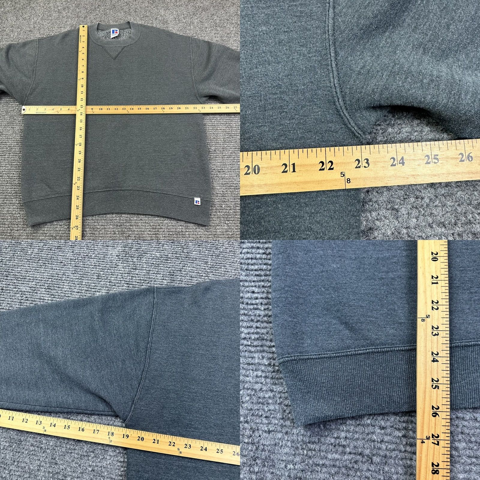 Russell Athletic VINTAGE Russell Athletic Sweatshirt Gusset Crewneck Gray 50/50 Large USA Mens 90s Size US L / EU 52-54 / 3 - 8 Thumbnail