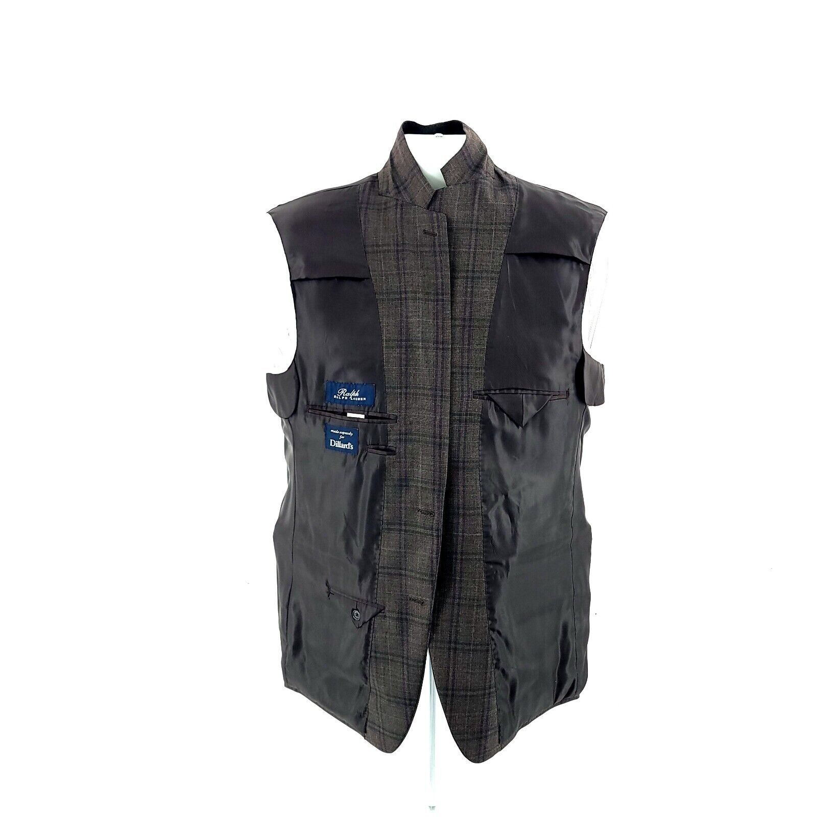 Ralph Lauren Ralph Lauren Wool Brown Sharkskin Purple Green Windowpane Sp Size 42L - 11 Thumbnail