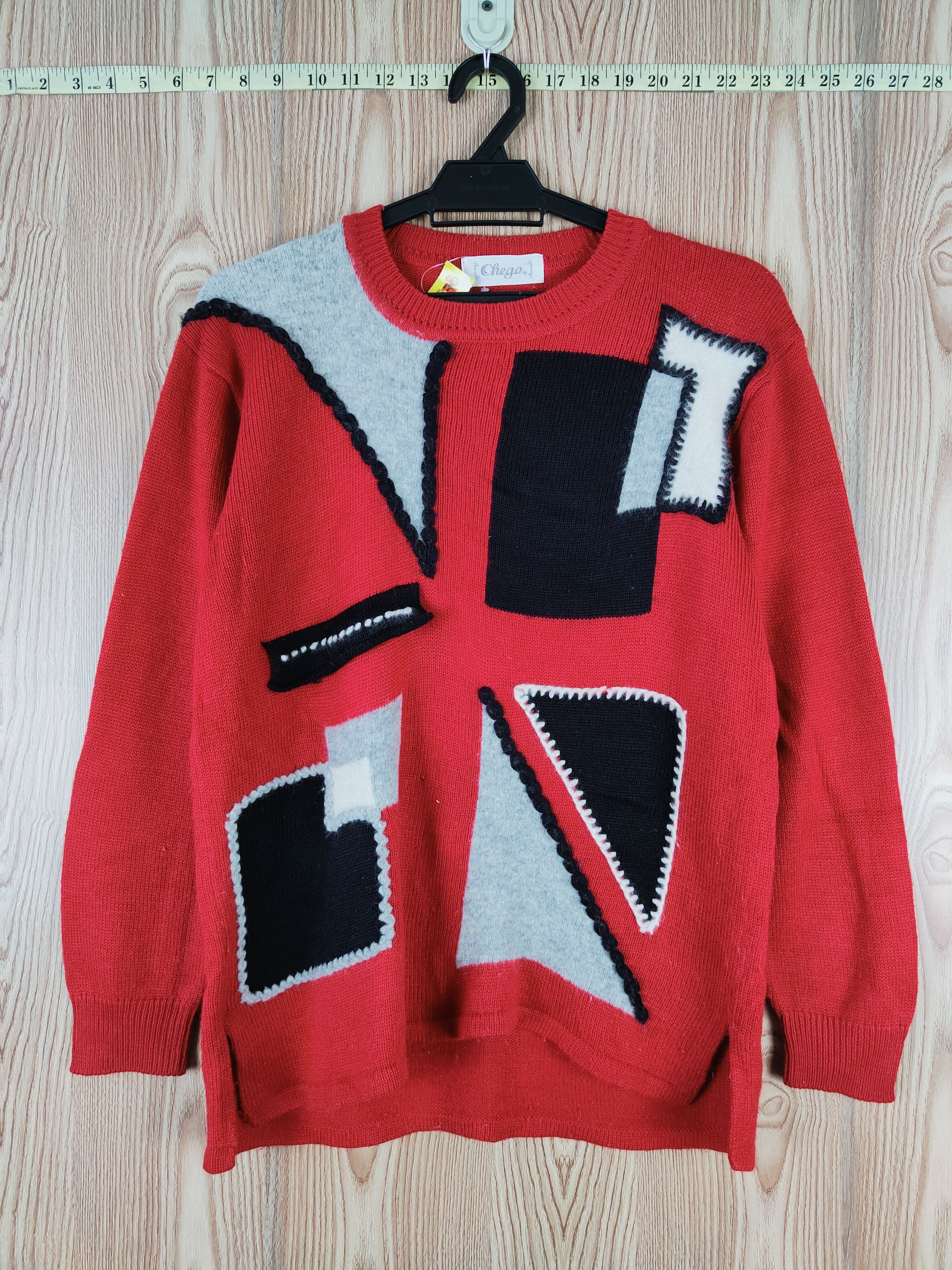 Homespun Knitwear Chego Red art vintage Knitwear Sweatshirts #W353 Size US M / EU 48-50 / 2 - 1 Thumbnail
