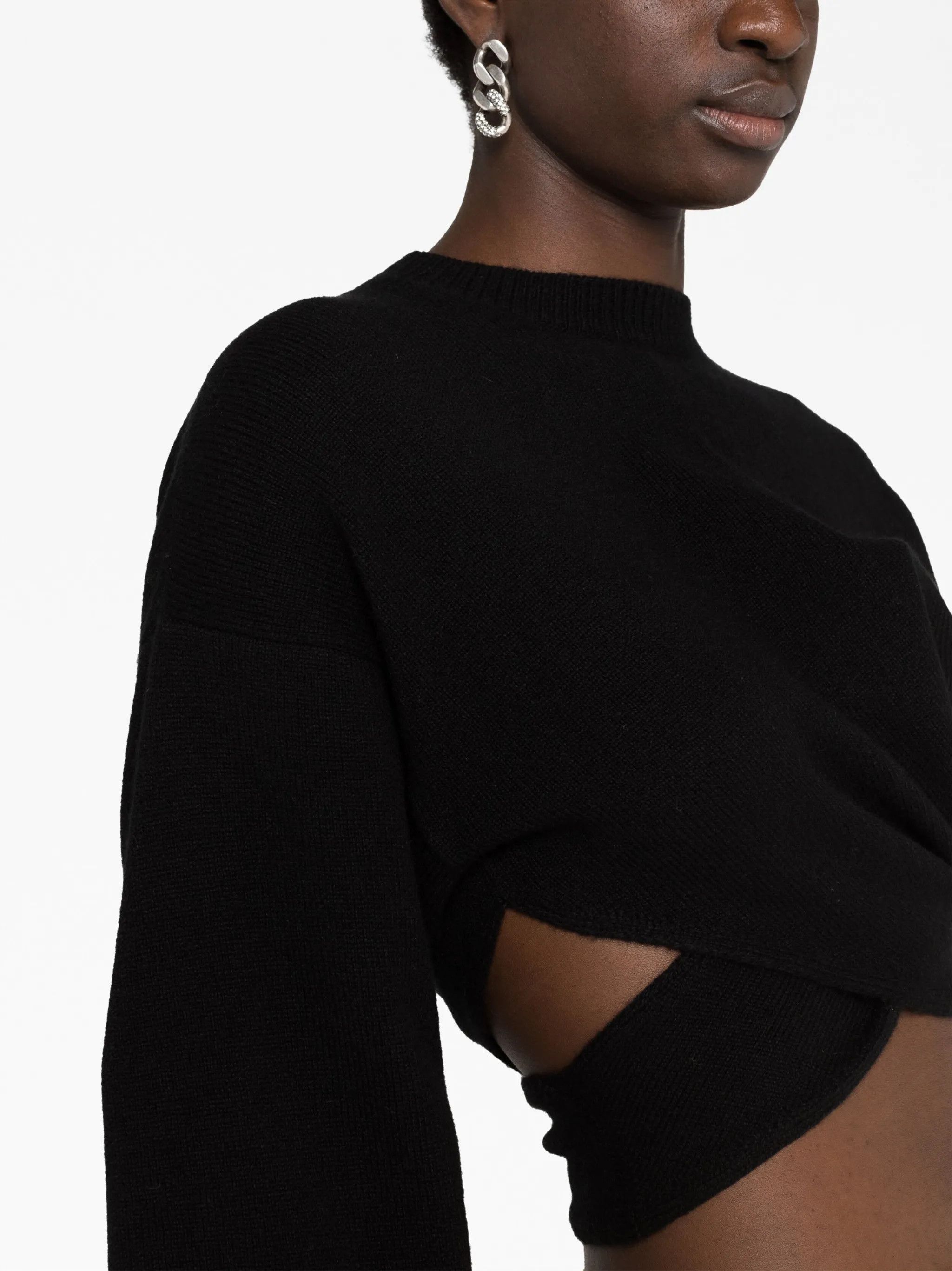 Alexander McQueen o1y0325 Sweater in Black Size S / US 4 / IT 40 - 3 Thumbnail
