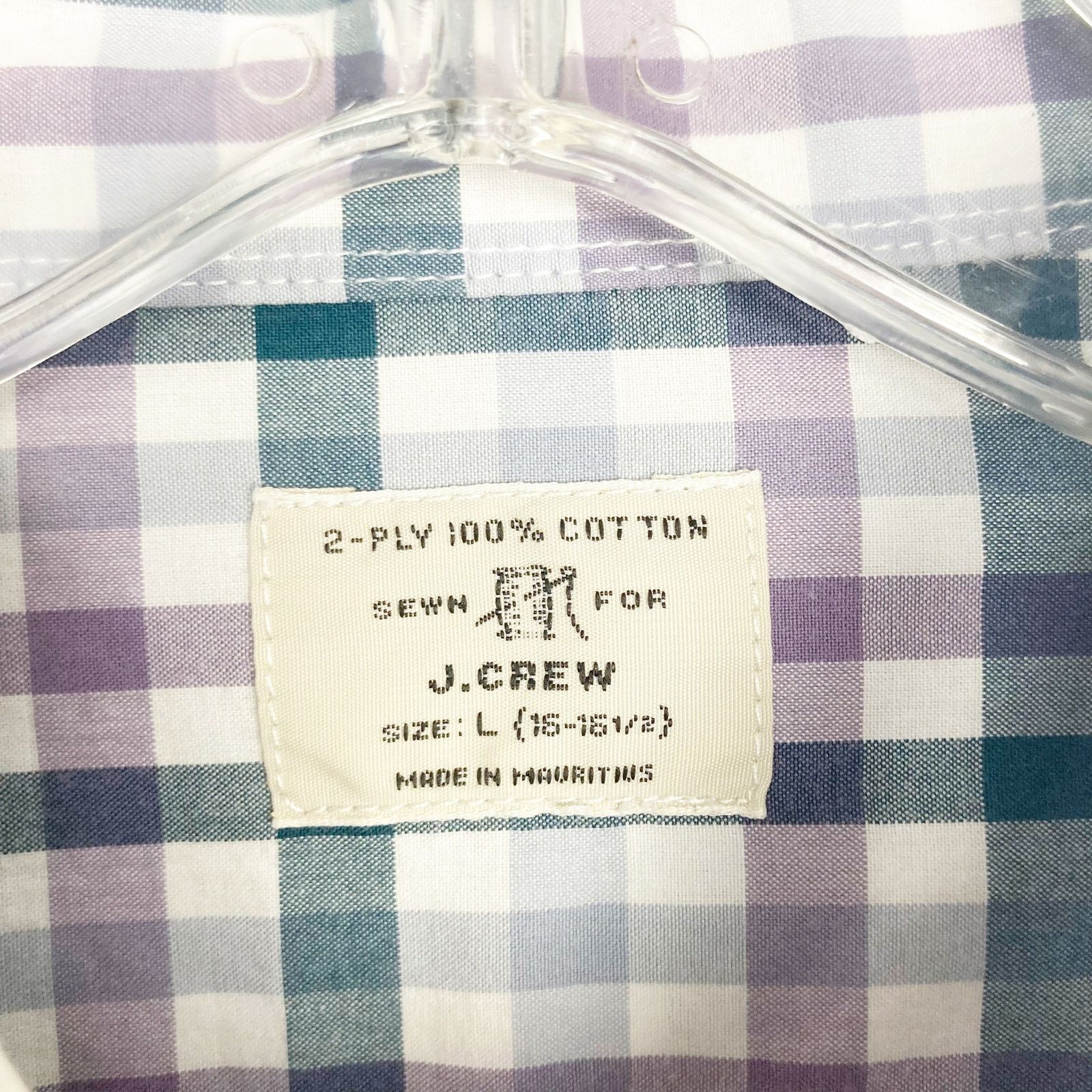 J.Crew J. Crew White Purple Gray Plaid Long Sleeve Button Down Sz L Size US L / EU 52-54 / 3 - 3 Thumbnail