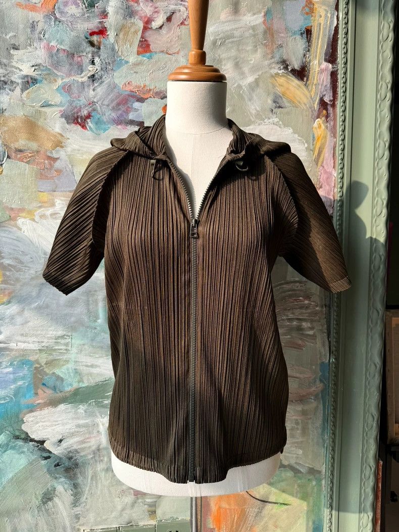 Issey Miyake Issey Miyake size:4 Brown pleated cardigan Size S / US 4 / IT 40 - 1 Thumbnail