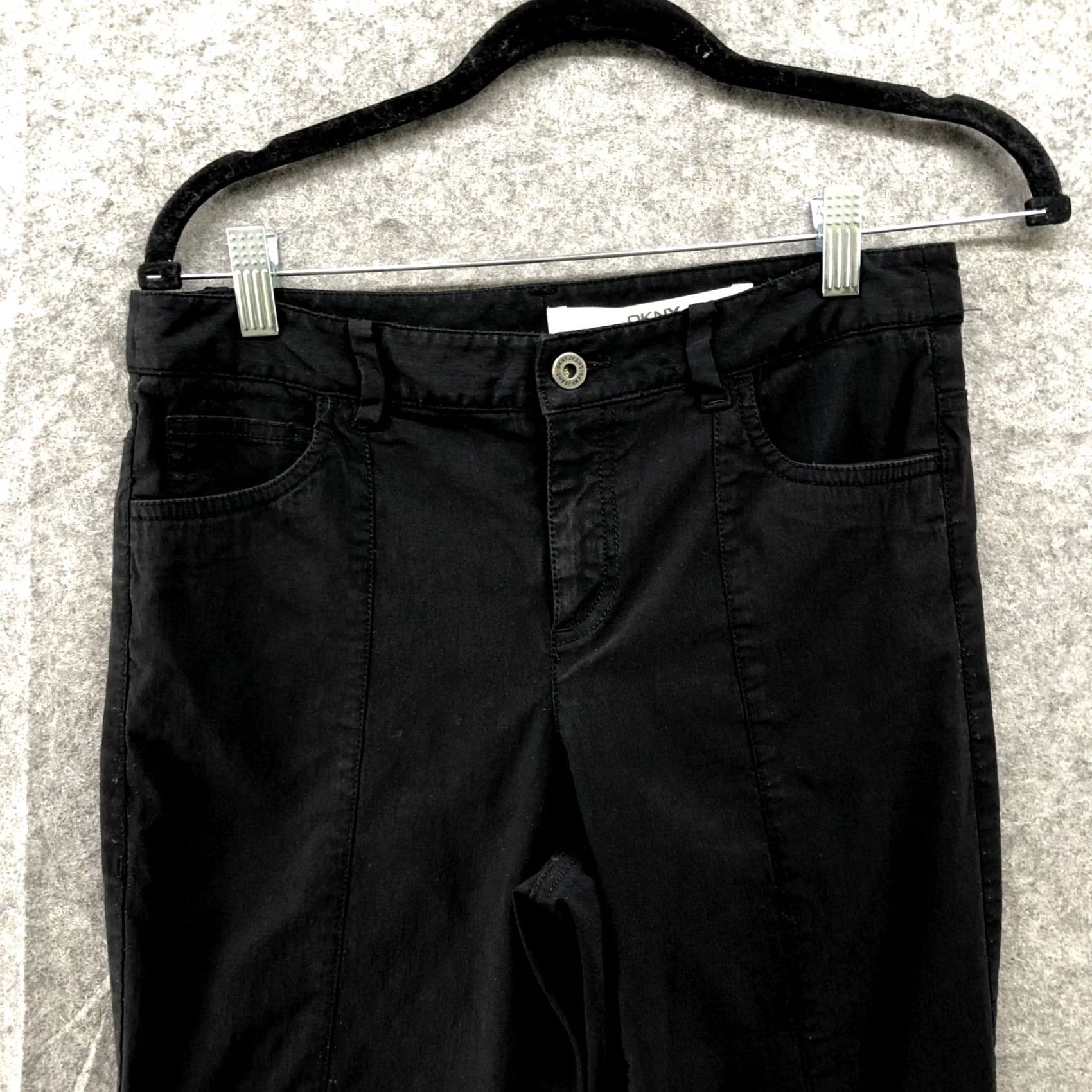 DKNY DKNY Pants Straight Leg Womens Size 6 Black Nylon Stretch Rain Pants Y2K Vintage: No Stretch Material Casual Travel 30in Inseam Men/Women? Plain. Size 28" / US 6 / IT 42 - 3 Thumbnail