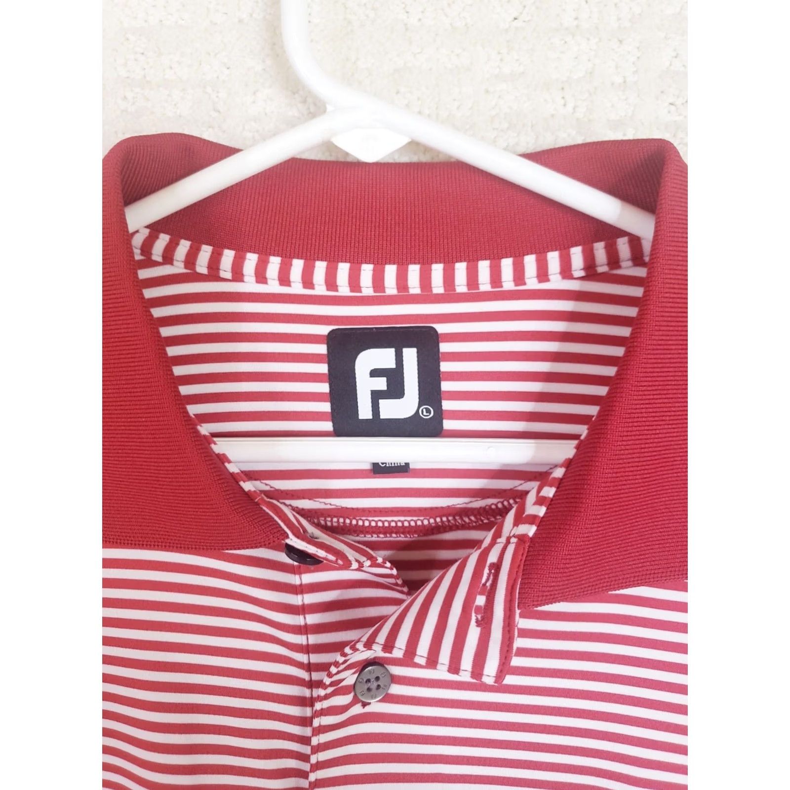 Footjoy FootJoy Polo Shirt Men's L Multicolor Striped USMC Logo Performance Stretch Breathable Moisture Wicking Golf Tee Polo Shirt Size US L / EU 52-54 / 3 - 6 Thumbnail
