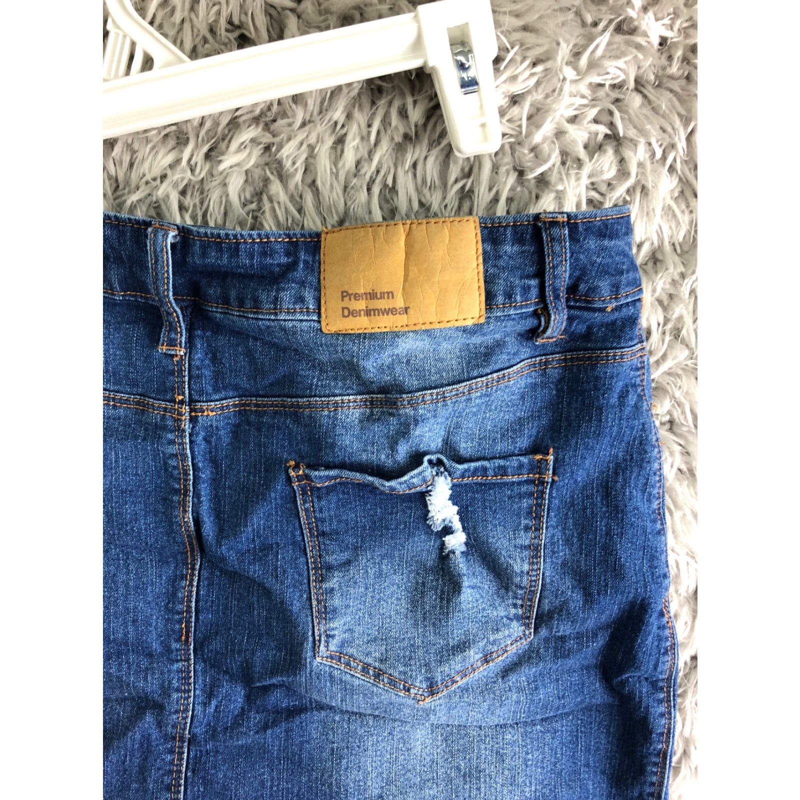 Denime Love Tree Skirt Womens Size Large Blue Denim Midi Mini Wash Midi Blue Denim Skirt Womens L - Size 36" / US 14 / IT 50 - 5 Thumbnail