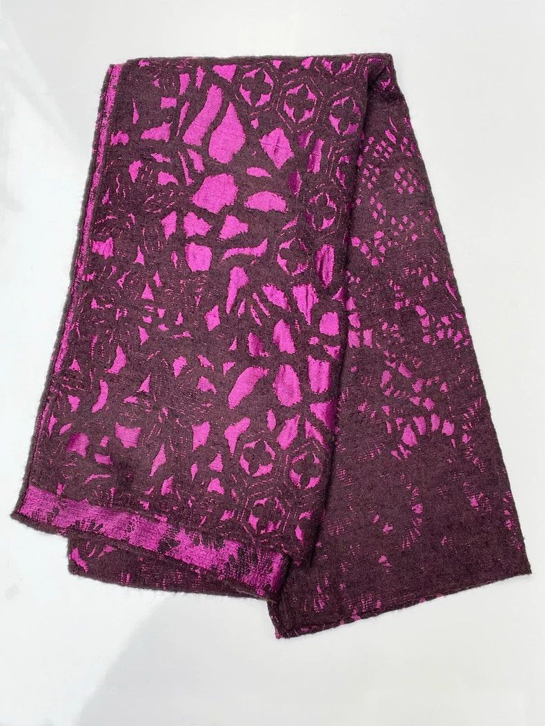 Kenzo Embroidered Wool Silk Scarf Shawl-dmc