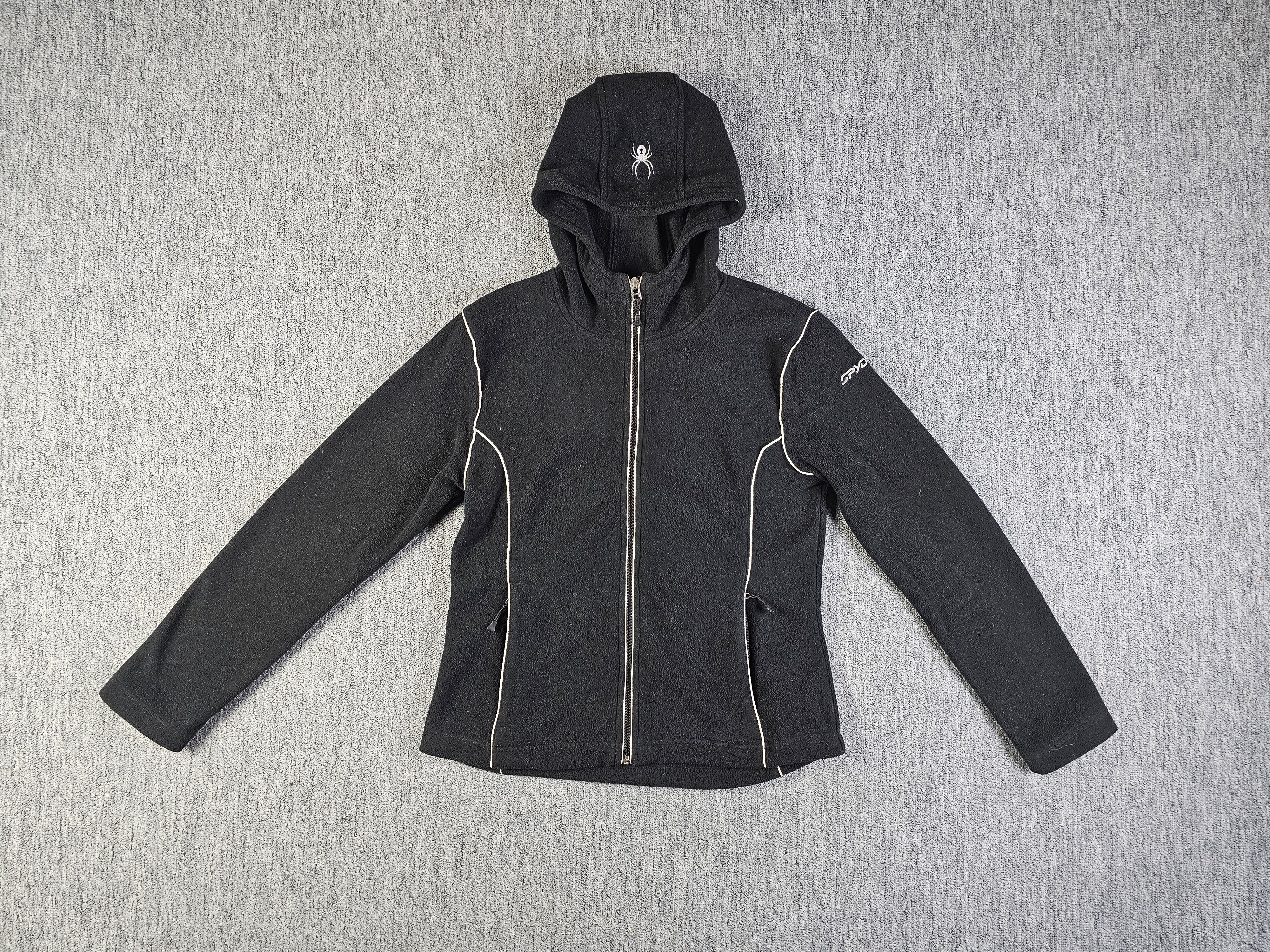 Spyder Spyder Fleece Jacket Women L Black Hooded Ski Core Midlayer Size L / US 10 / IT 46 - 6 Thumbnail