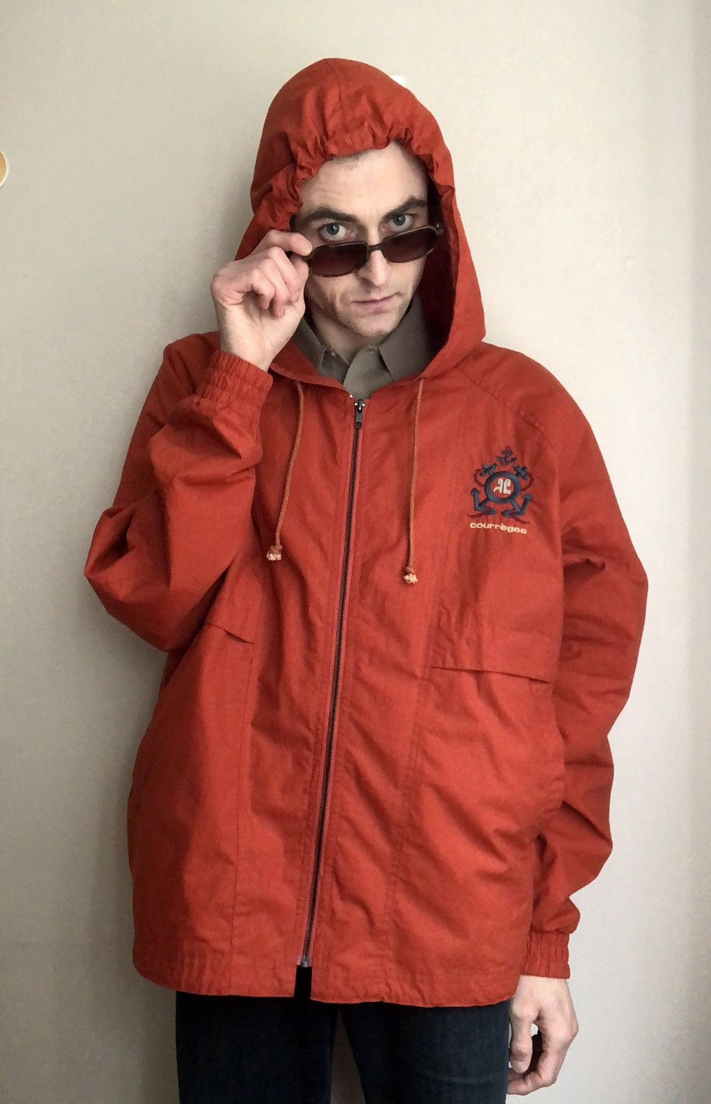 Andre Courreges × Courreges Courrèges Homme Vintage Burnt Orange Nautical Logo Jacket Size US L / EU 52-54 / 3 - 13 Thumbnail
