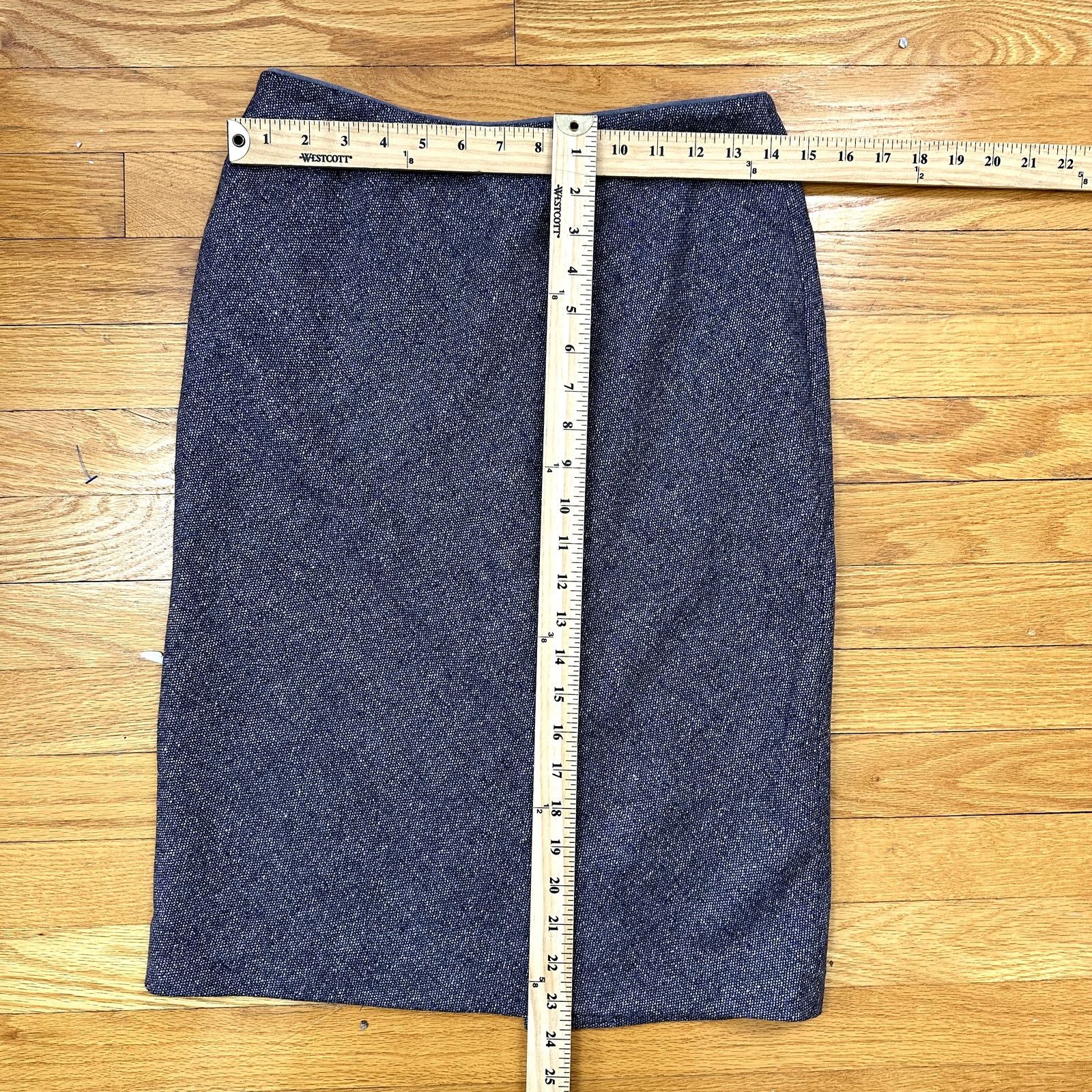 Brooks Brothers Purple Blue Tweed Pencil Skirt Wool Silk 4 4P P4 SP PS Size 27" / US 4 / IT 40 - 7 Thumbnail
