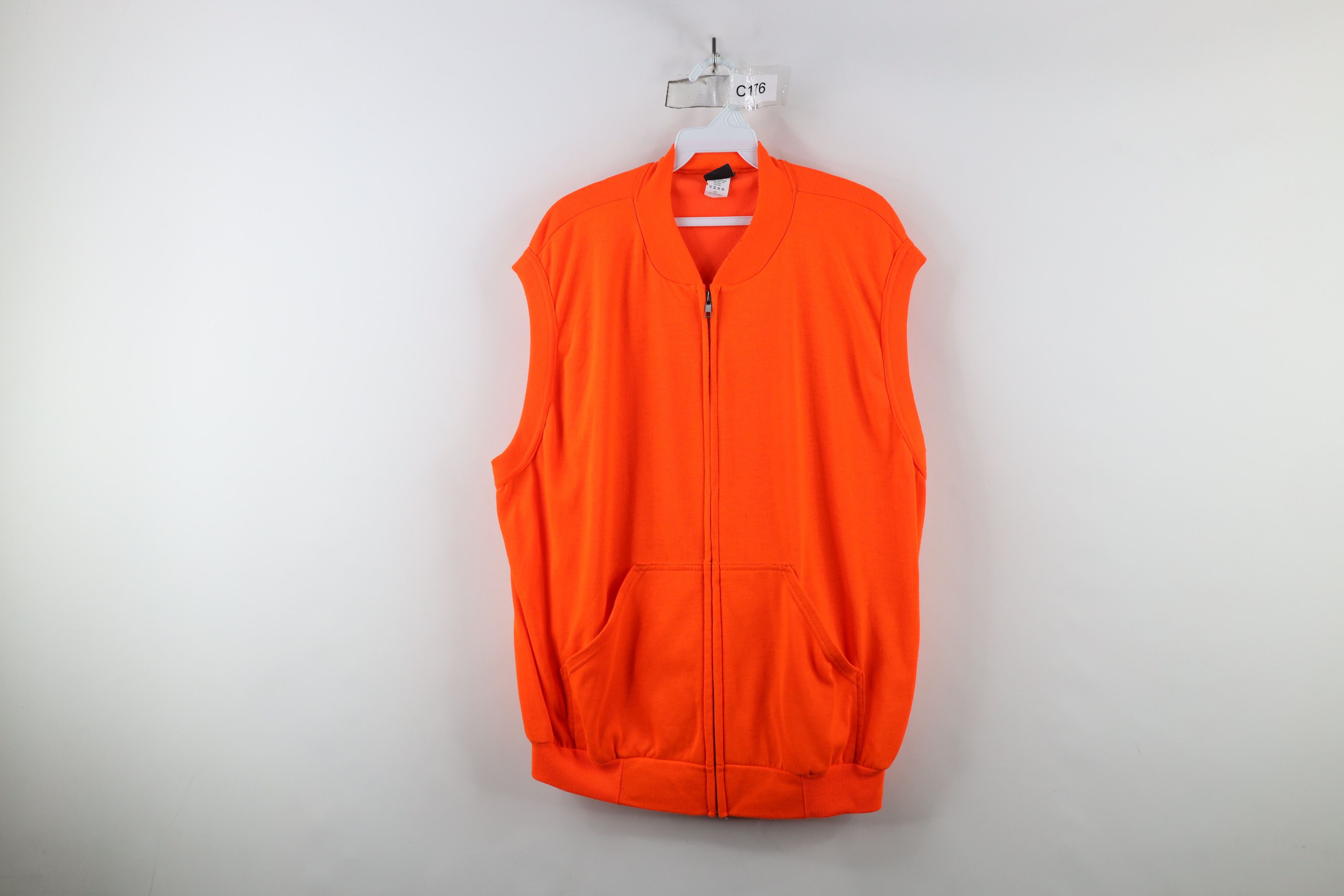 Vintage Vintage 90s Full Zip Sleeveless Vest Jacket Blaze Orange USA Size US XXL / EU 58 / 5 - 1 Thumbnail
