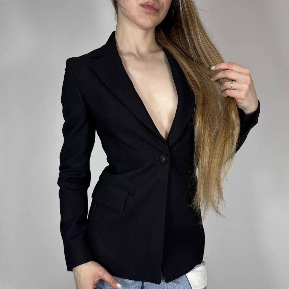 Versace Vintage 90s Gianni Versace Couture G Logo Luxury Blazer Size S / US 4 / IT 40 - 3 Thumbnail