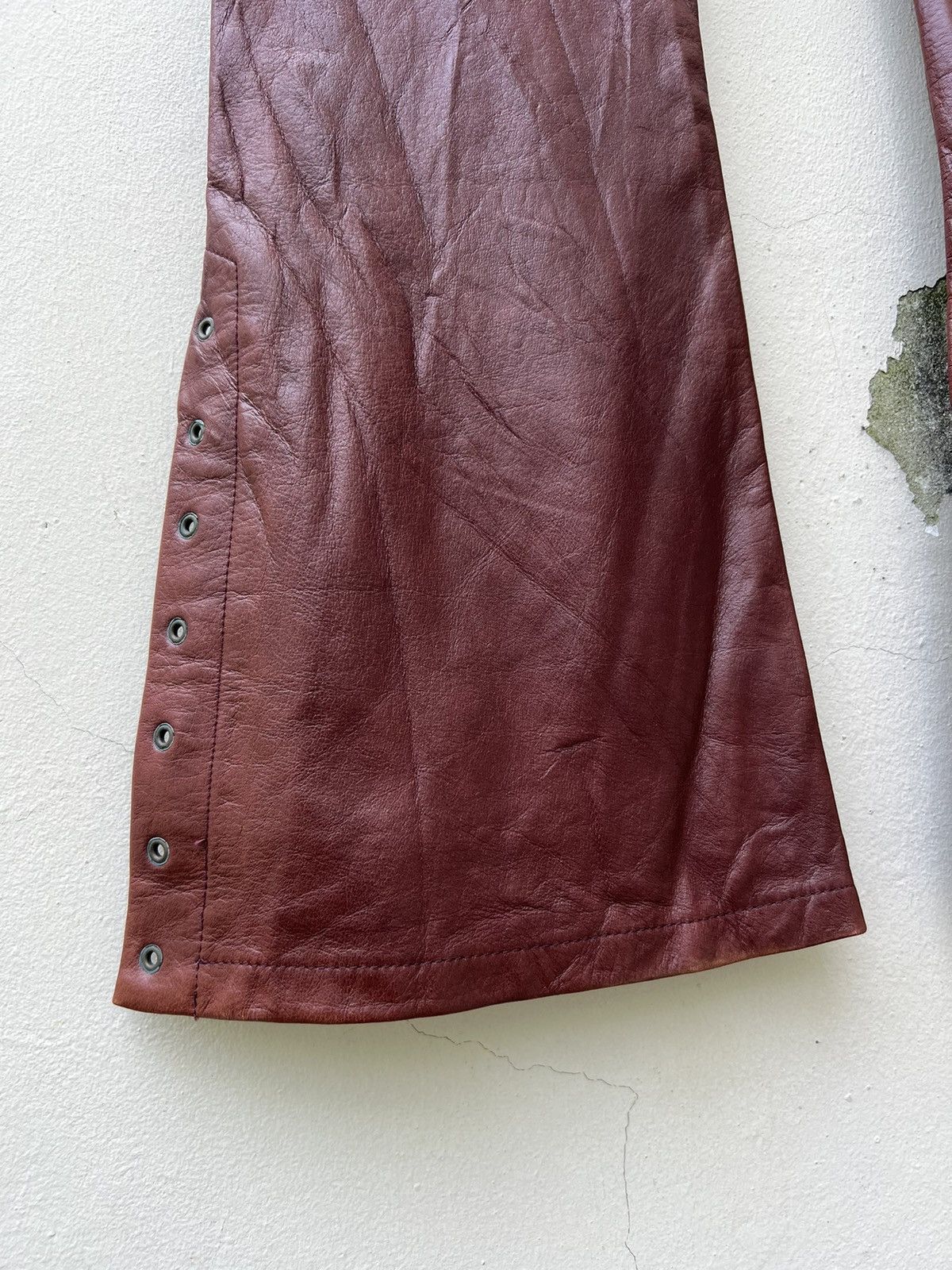 Tornado Mart Vintage Tornado Mart Patina Leather Super Flare Pant Size US 31 - 15 Thumbnail