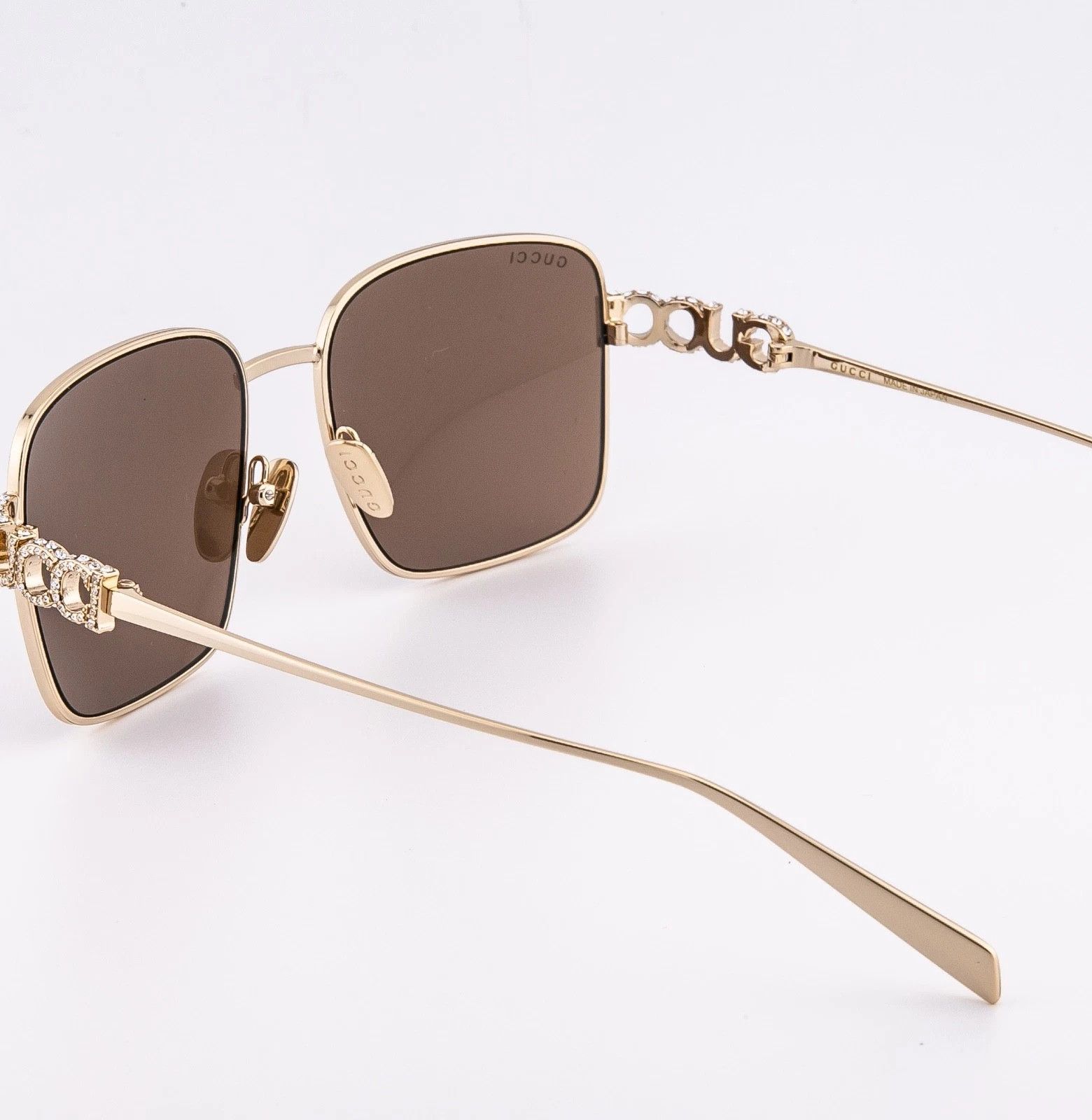 Gucci GUCCI 1937 Gg1937S Gold Brown Crystal Logo Metal 002 Size ONE SIZE - 2 Thumbnail