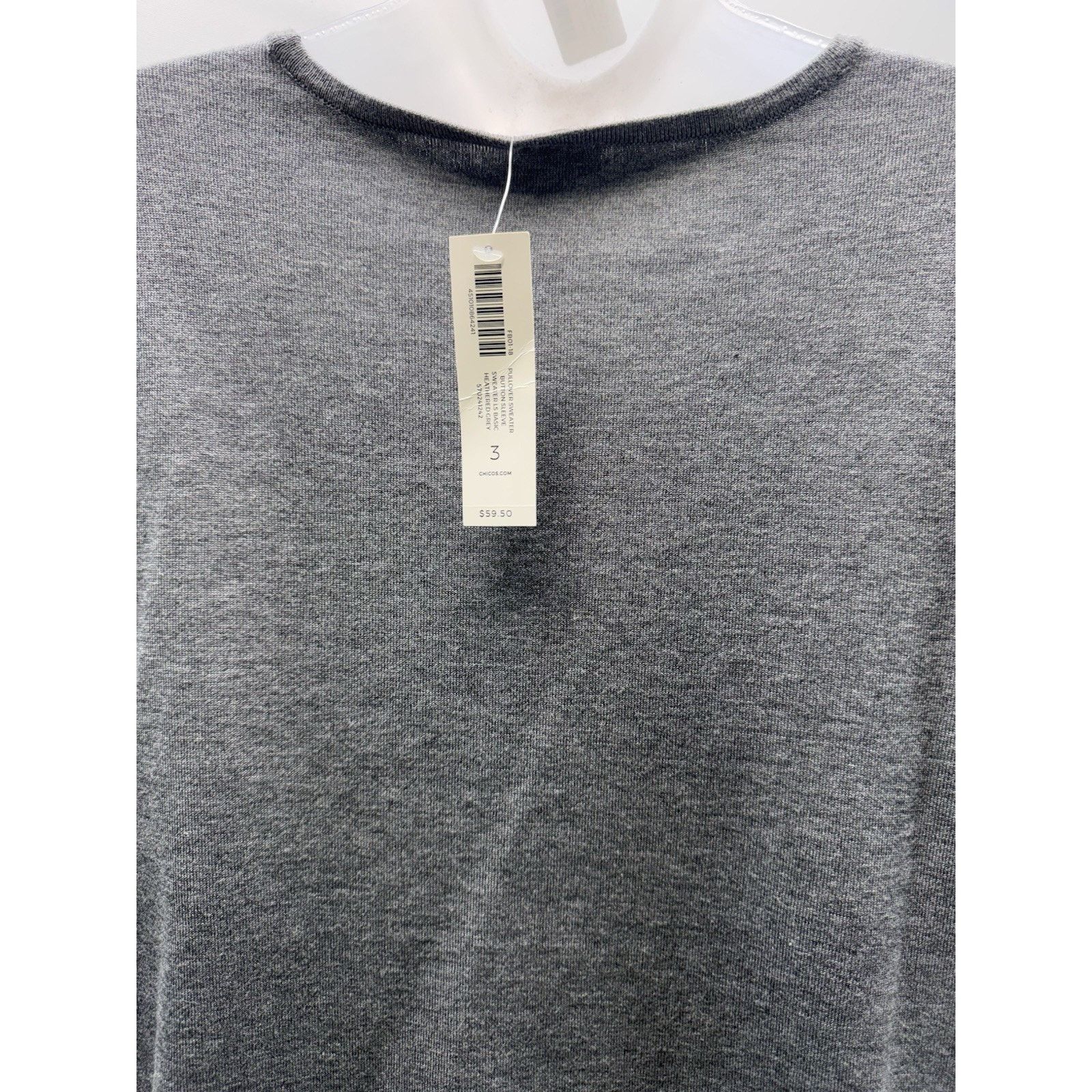 Chicos Chico's Sweater3Women's Small Gray Long Sleeve Pullover Knit Size S / US 4 / IT 40 - 3 Thumbnail