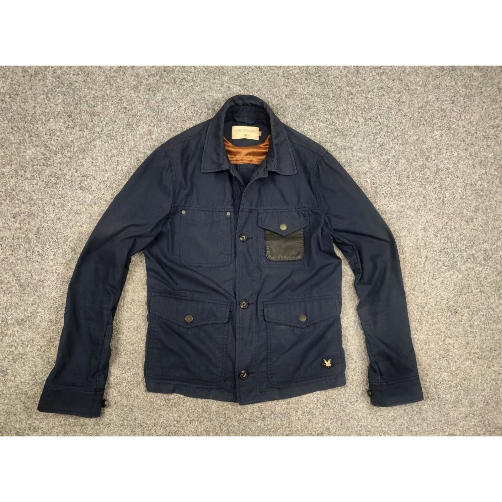 Vintage VINTAGE Chevignon Light Pocket blue B Worker Jacket Shirt Mens S Blue 90s Pockets Logo Size US S / EU 44-46 / 1 - 7 Thumbnail