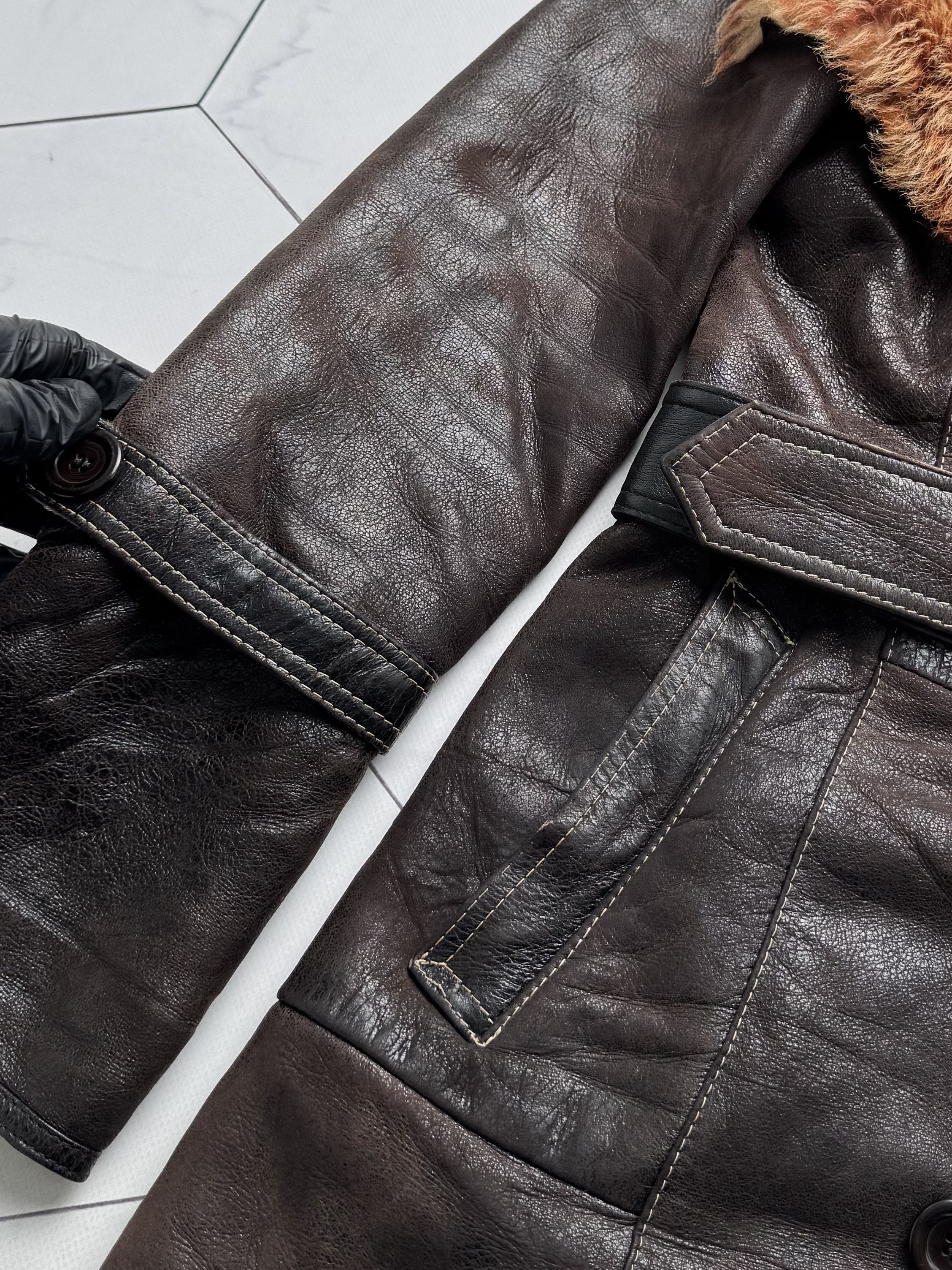 Vintage Vintage Real Sheepskin Coat With Belt (B250)D15E2 Size XS / US 0-2 / IT 36-38 - 9 Thumbnail