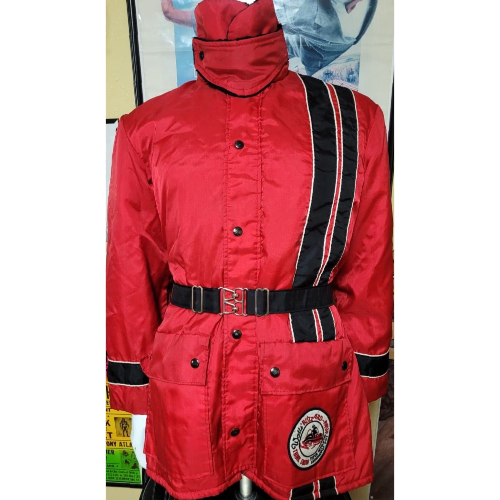 Walls VINTAGE Walls Blizzard Pruf Insulated Snowmobile Jacket Coat Medium Red Nylon Zip - Unisex Adults Parka 80s WTG Size US M / EU 48-50 / 2 - 6 Thumbnail