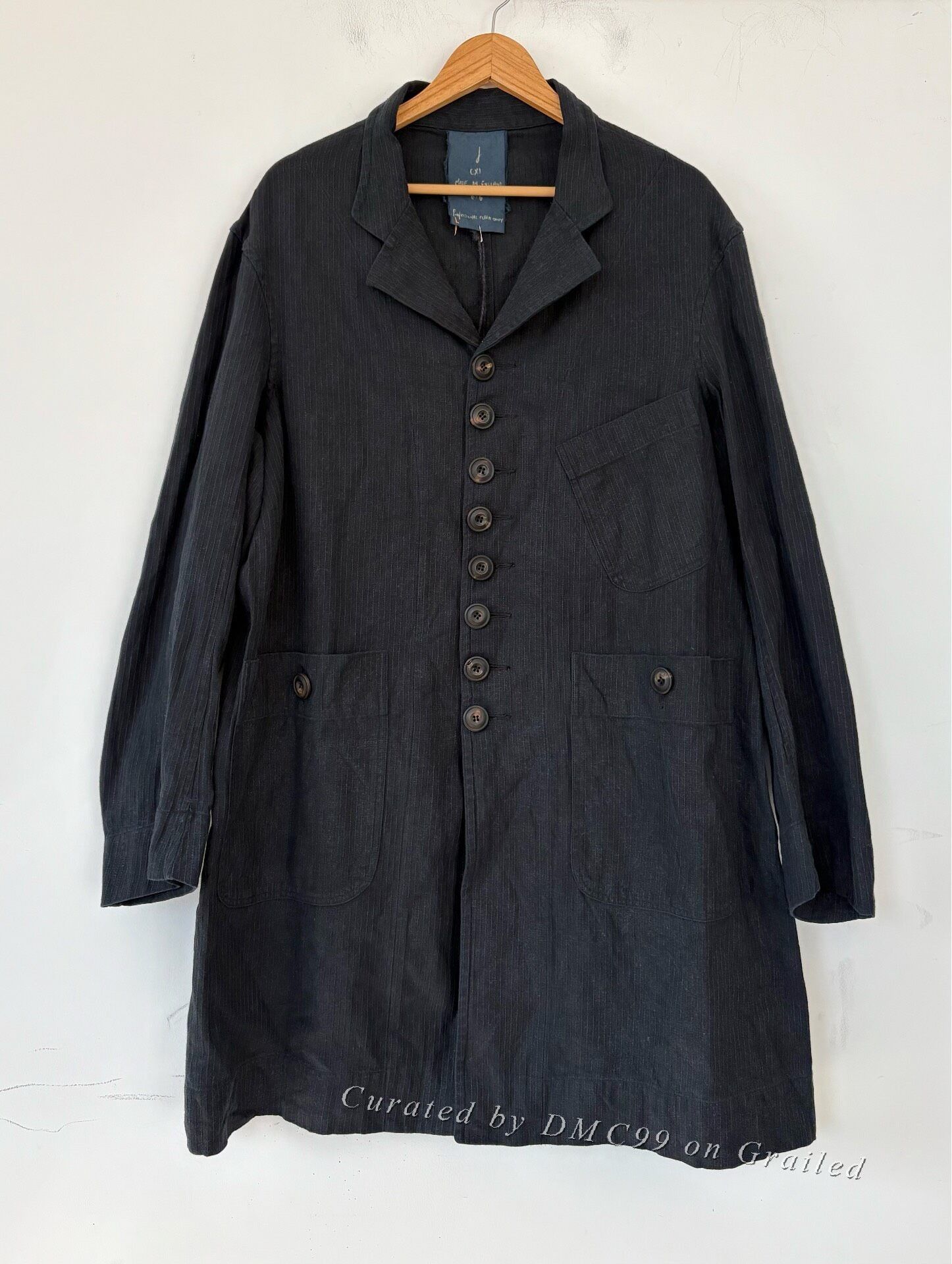 John Alexander Skelton Black Linen Ogmore Jacket | Grailed
