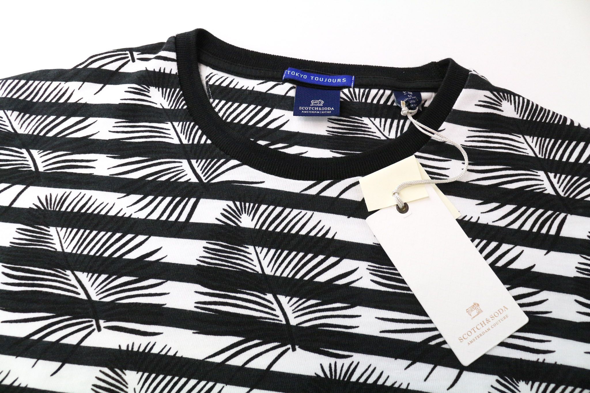 Scotch & Soda AMS COUTURE M Black Cotton Patterned T-Shirt 76188 Size US M / EU 48-50 / 2 - 3 Thumbnail