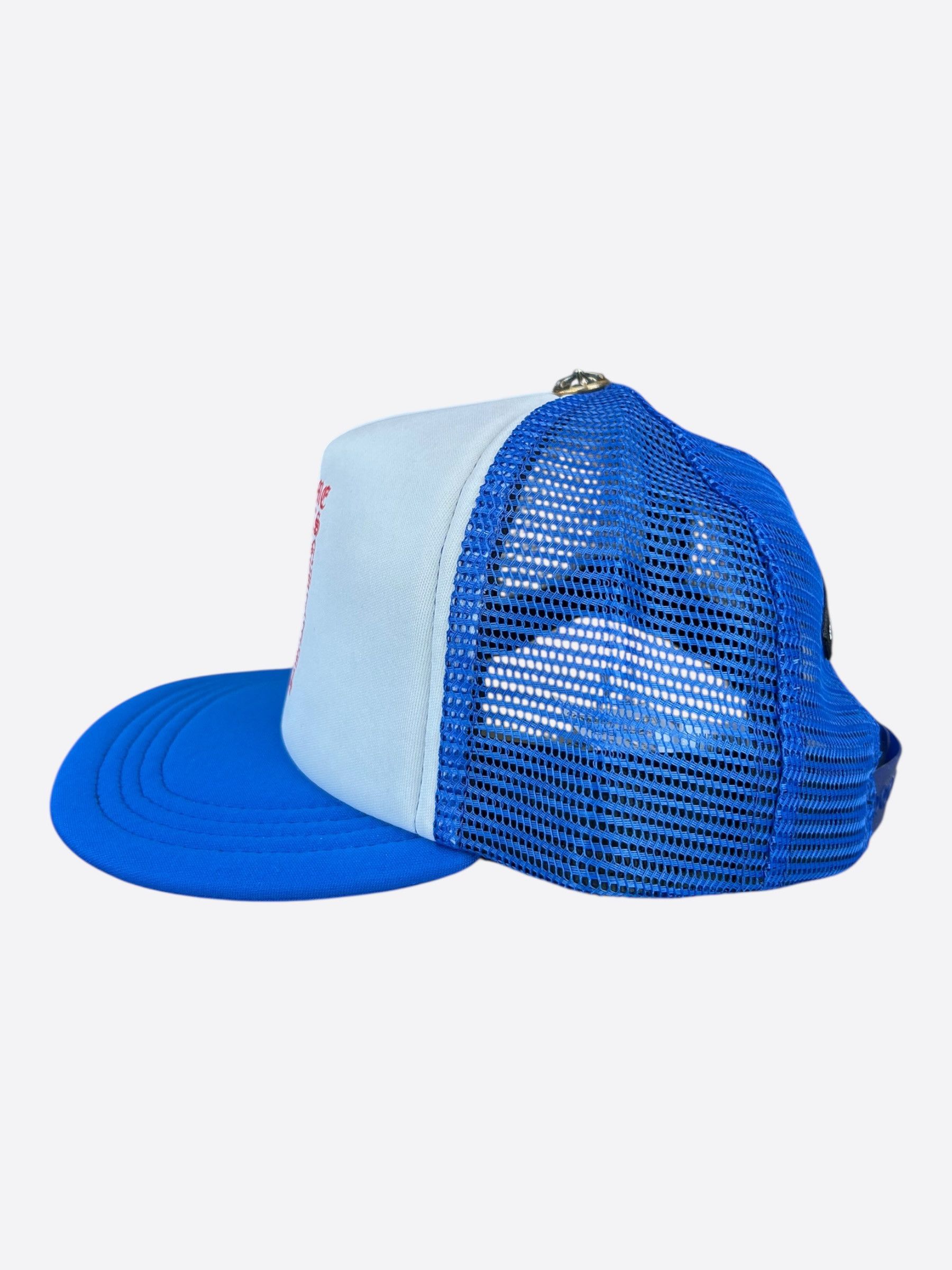 Chrome Hearts Chrome Hearts Blue, White & Red Eyechart Trucker Hat Size ONE SIZE - 4 Thumbnail