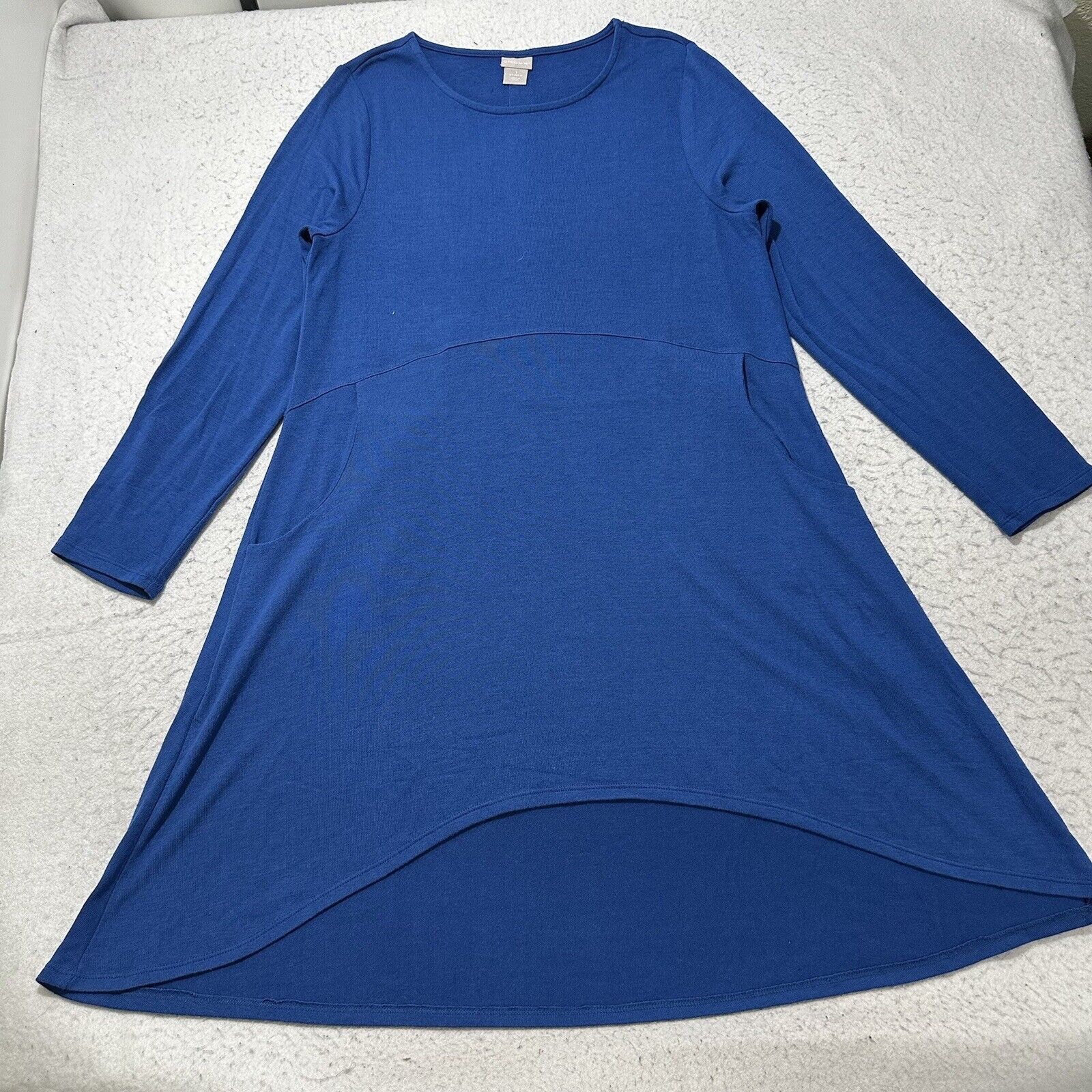 Chicos Chico's Medium A-Line Dress Button Back Long Sleeve Blue Size M / US 6-8 / IT 42-44 - 1 Thumbnail