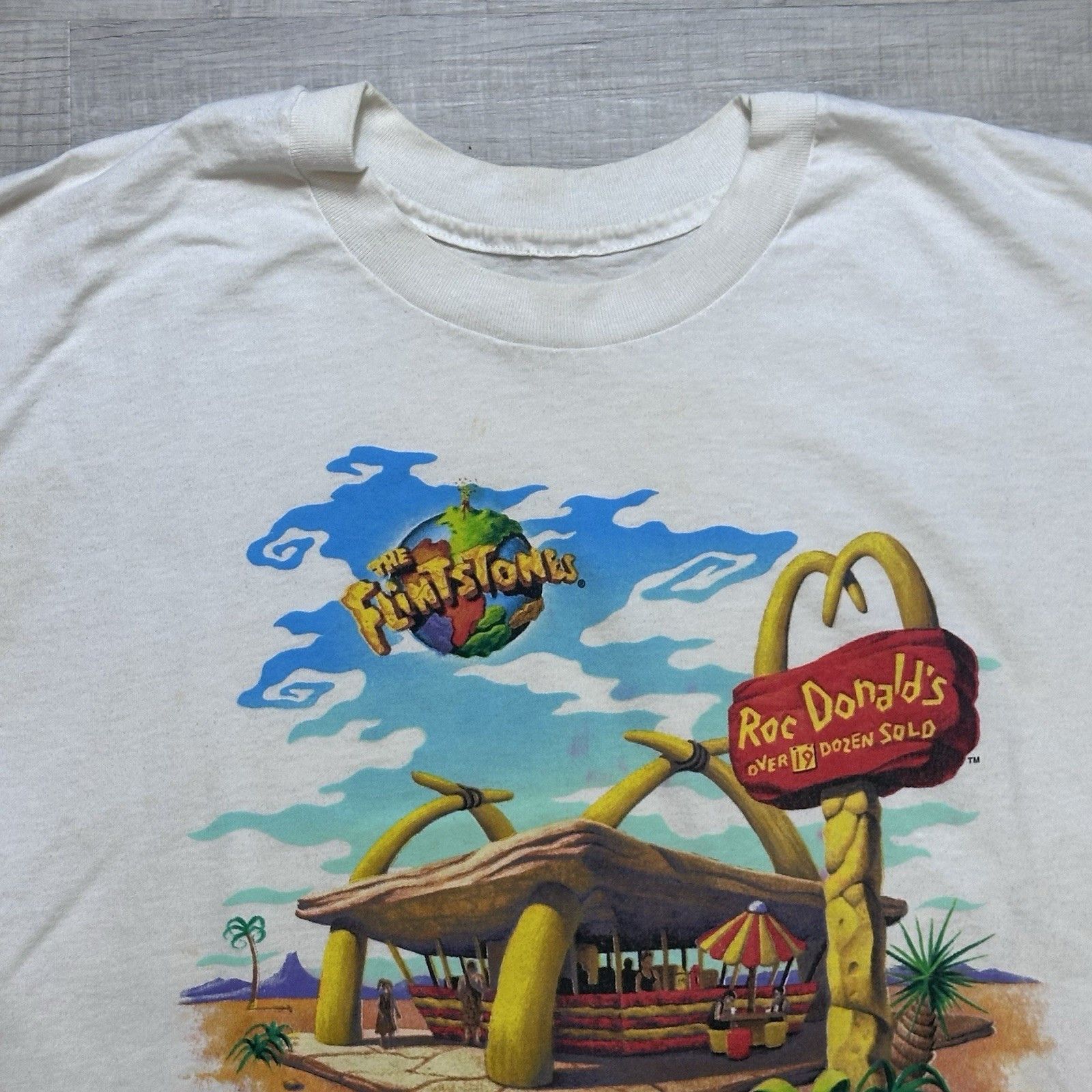 Vintage 1994 The Flintstone RocDonald's McDonalds Movie Promo Tee XL Size US XL / EU 56 / 4 - 5 Thumbnail