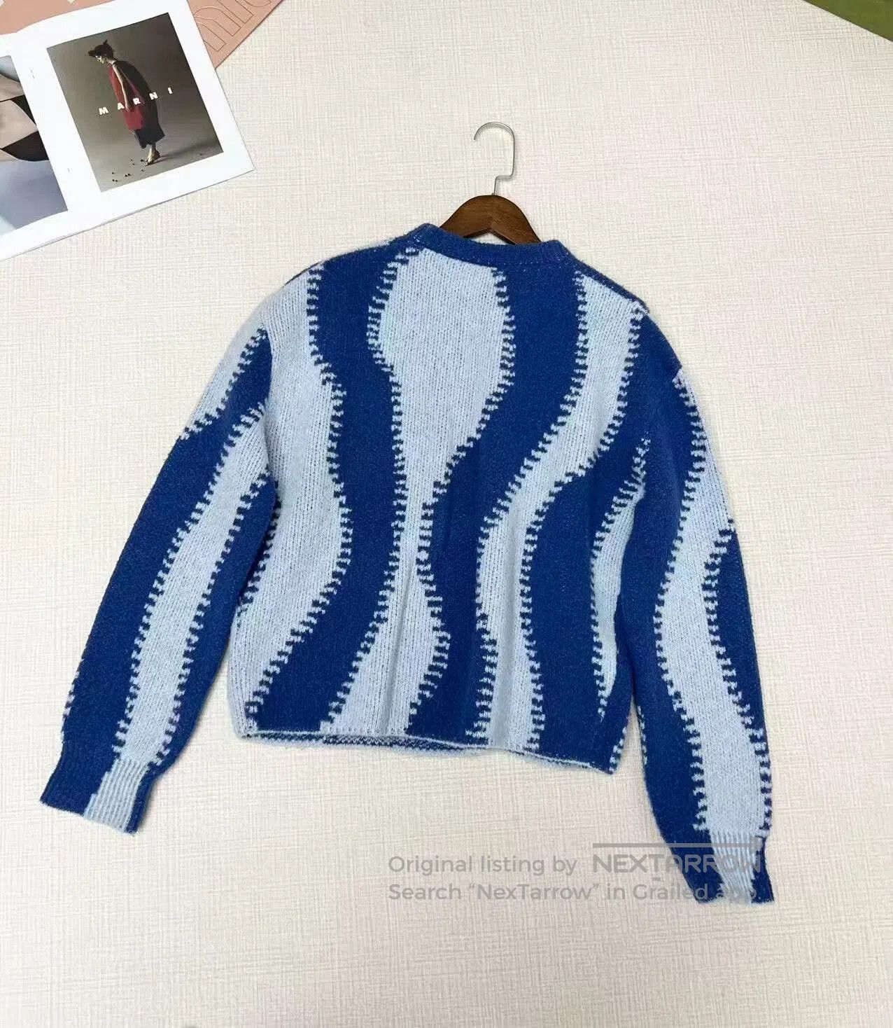 Loewe Loewe Women's Blue Striped Knit Sweater. Size XL / US 12-14 / IT 48-50 - 2 Thumbnail