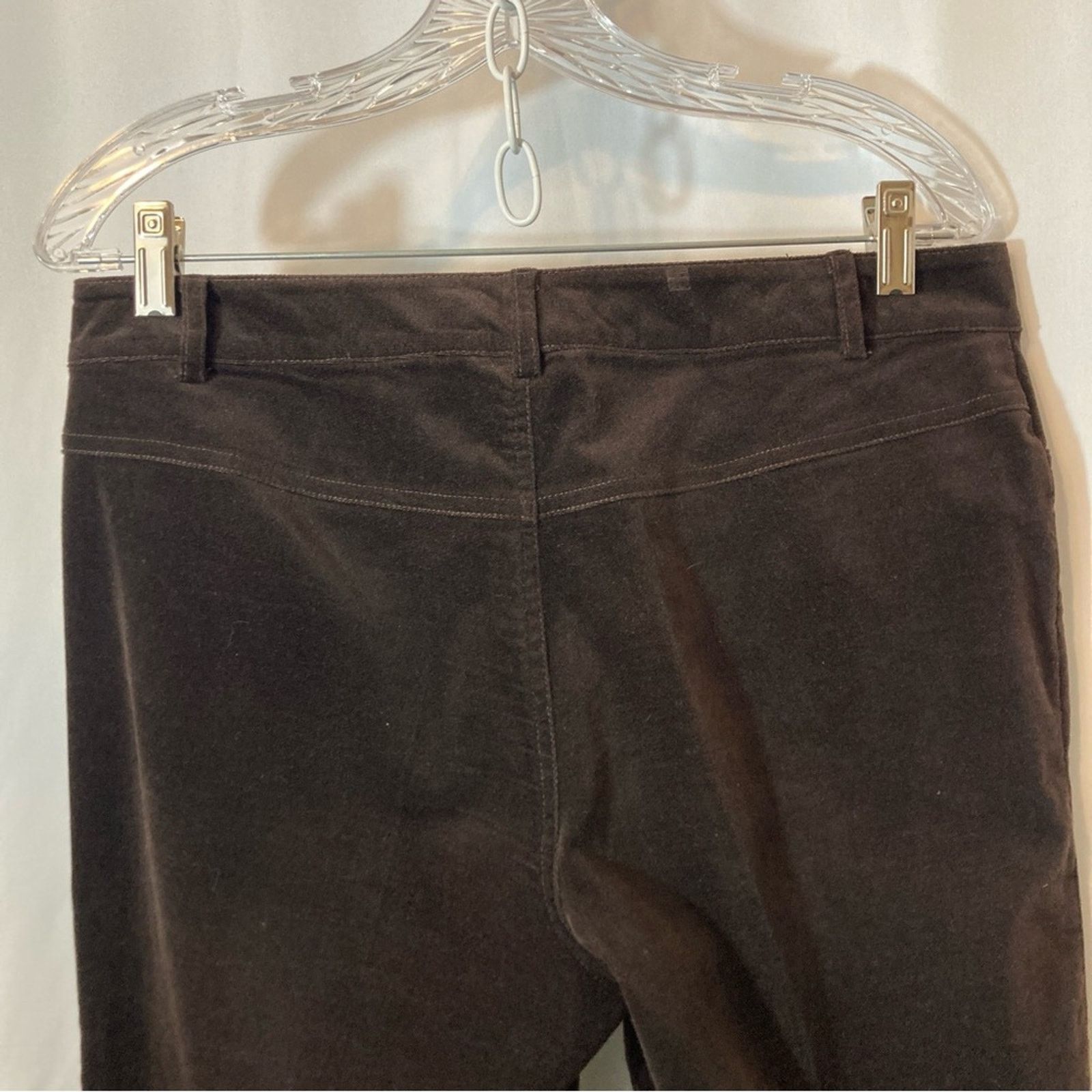 Other CAbi Brown Velvet Velour Straight Leg Trousers Slacks Pants Size 30" / US 8 / IT 44 - 6 Thumbnail