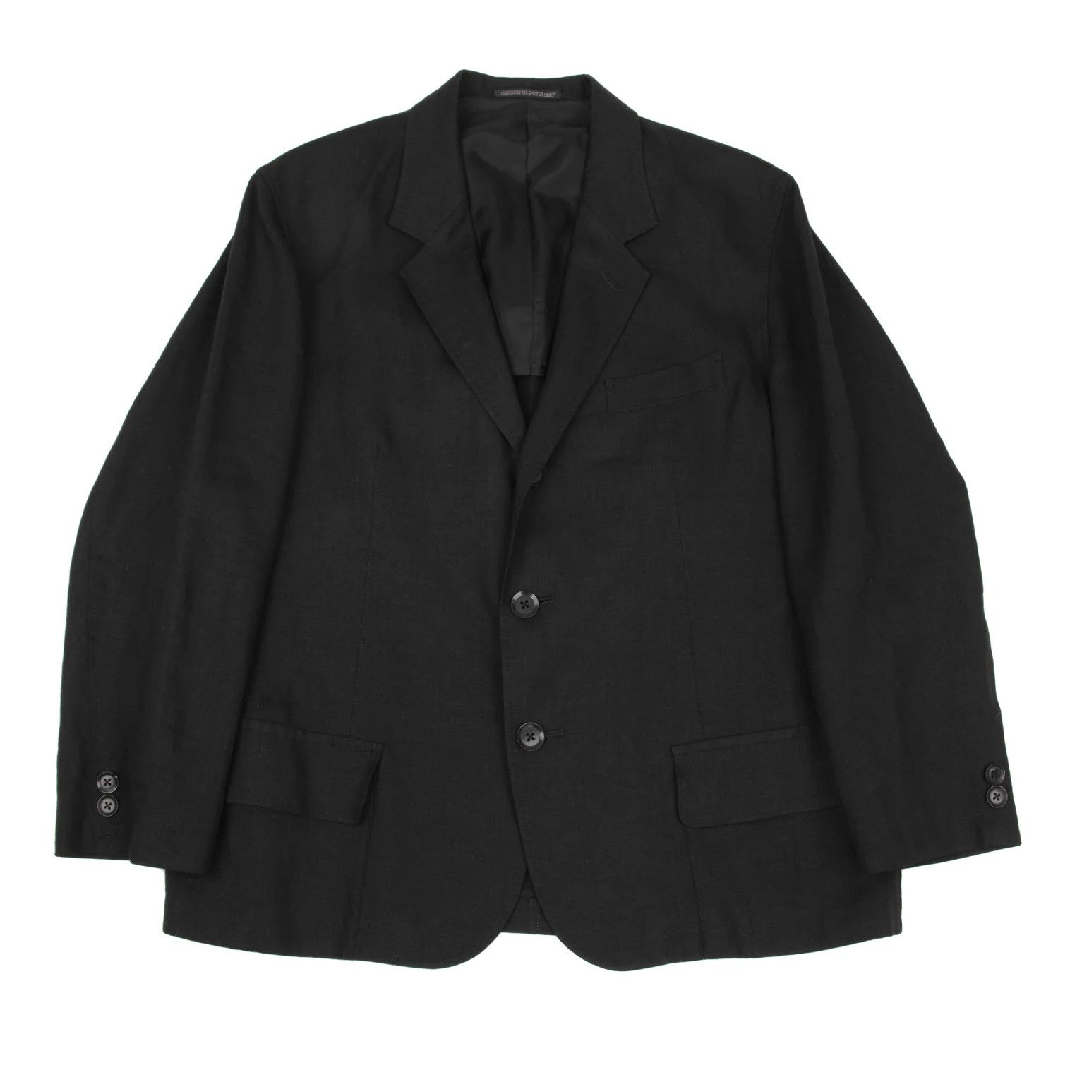 Yohji Yamamoto Yohji Yamamoto Linen Tailored Jacket Black 2 Size US M / EU 48-50 / 2 - 1 Thumbnail