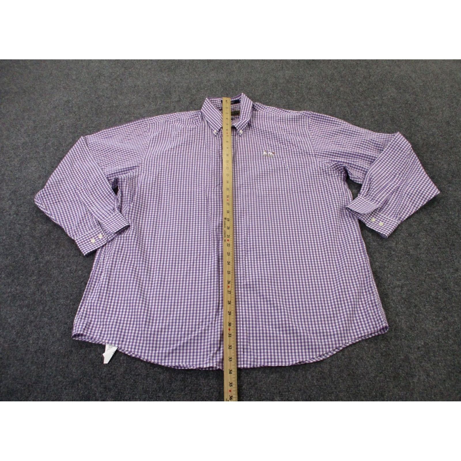 Logo 7 Al Dixons Shirt Mens XL Purple Plaid Button-Up Collared Long Sleeve White Space? Size US XL / EU 56 / 4 - 3 Thumbnail