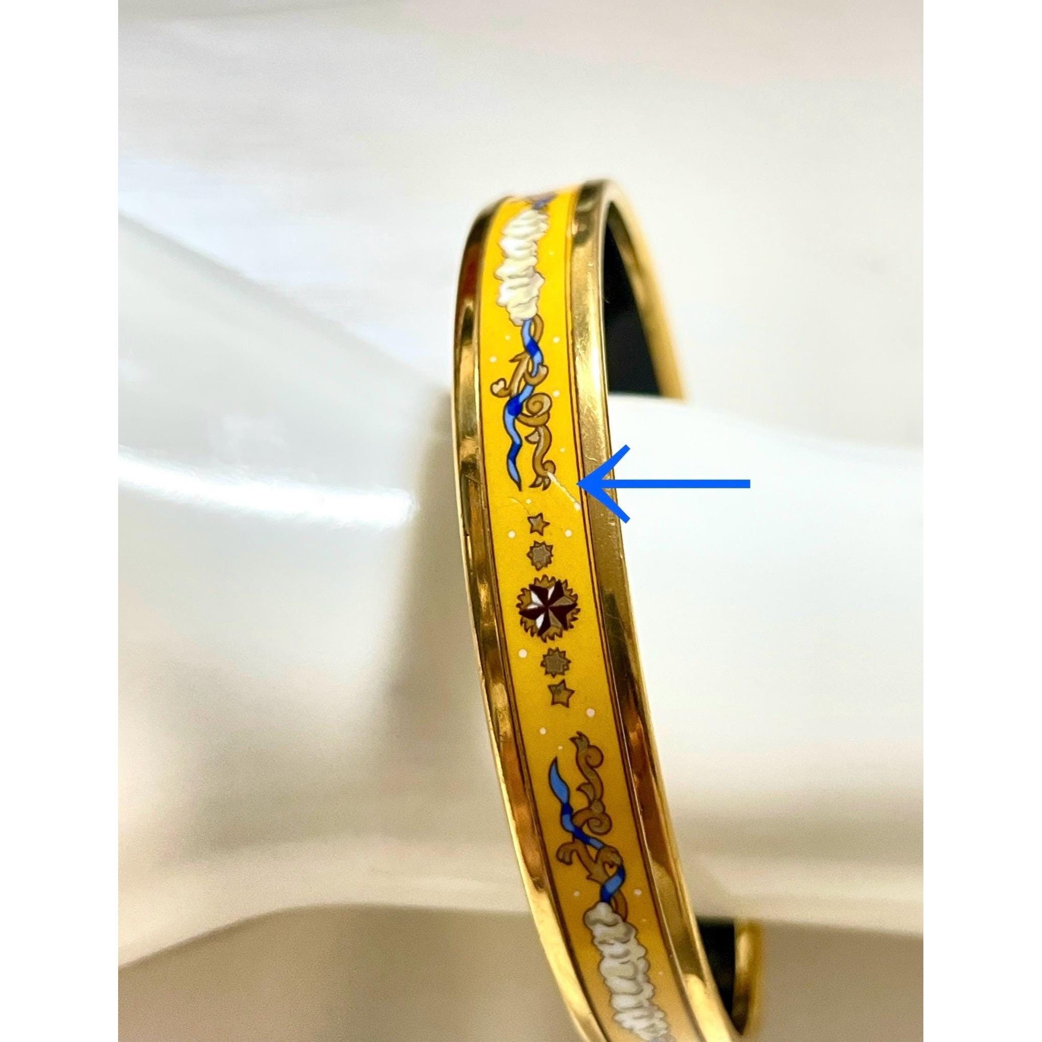 Hermes Vintage Hermes yellow cloisonne enamel bangle with star Size ONE SIZE - 7 Thumbnail